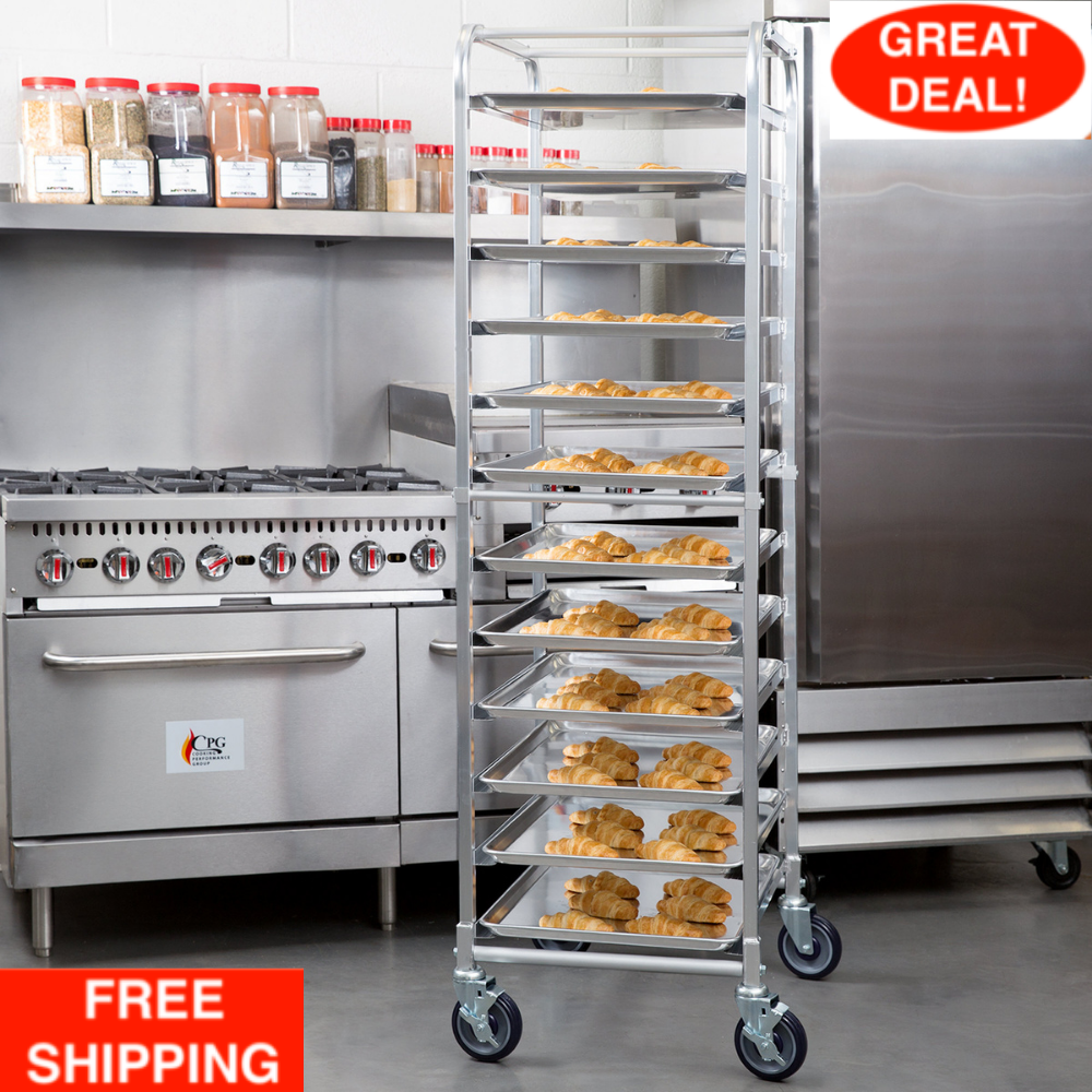 12 Pan Aluminum End Load Bakery Bun / Sheet Pan Speed Rack Unassembled