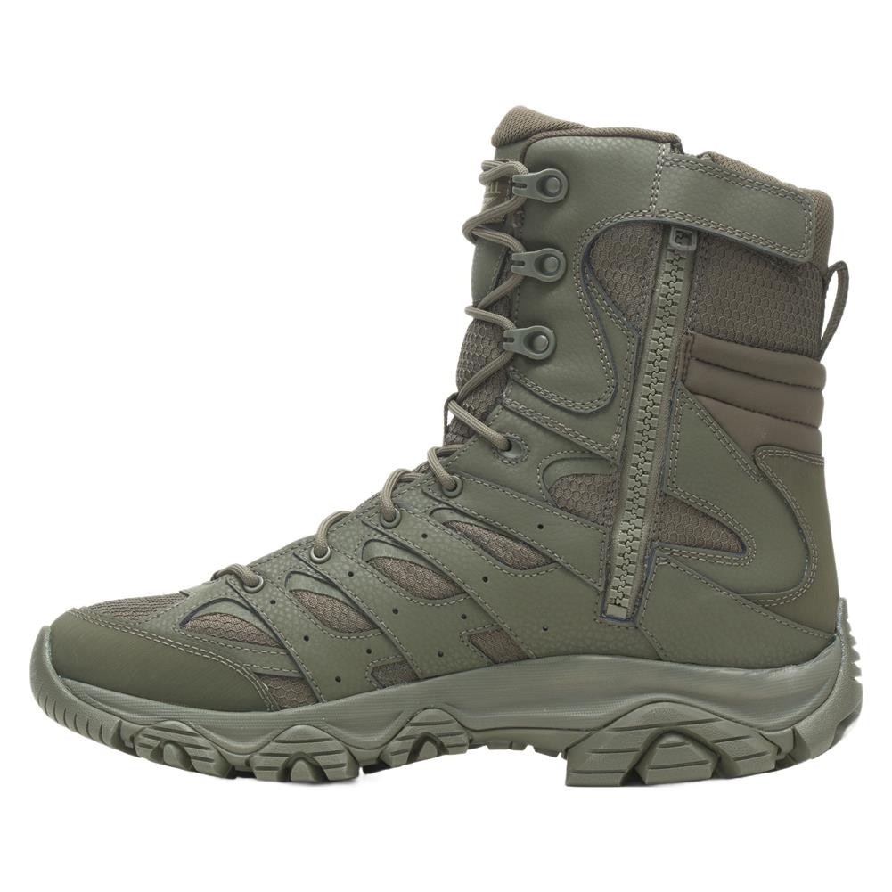 Merrell Men's Moab 3 8" Tactical Zip Waterproof Olive Boot