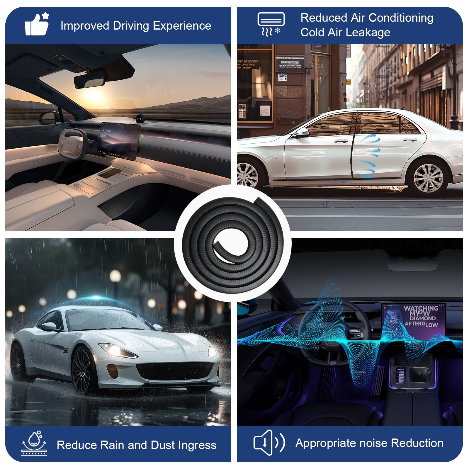 Storystore Automotive Door Weather Stripping 20Ft Car Door Rubber Edge Trim S...