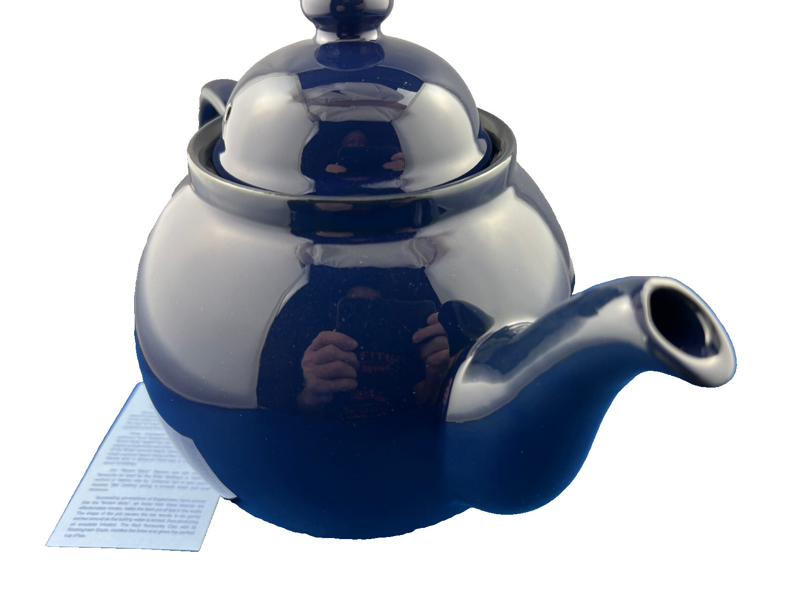 GENUINECOBALT BETTY, Red Clay, Rockingham Glaze, 6 Cup Tea Pot, MADE IN ENGLAND