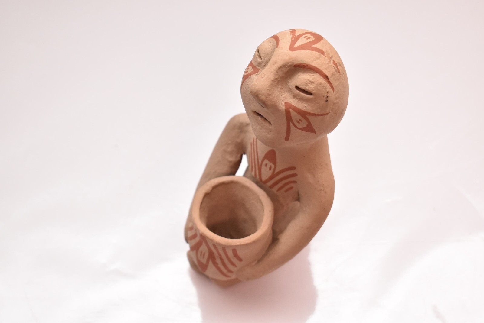 Vintage Tesuque Pueblo Native American New Mexico Pottery Rain God Figurine