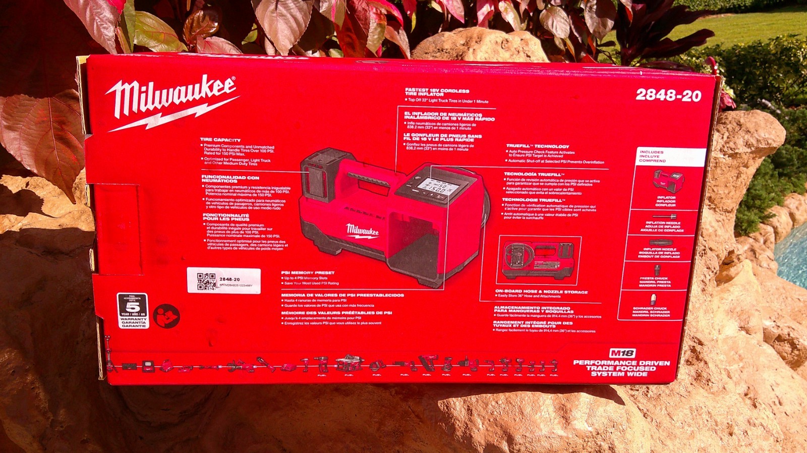 Milwaukee Compact Cordless Inflator 18 Volt M18 2848-20 (Bare Tool)