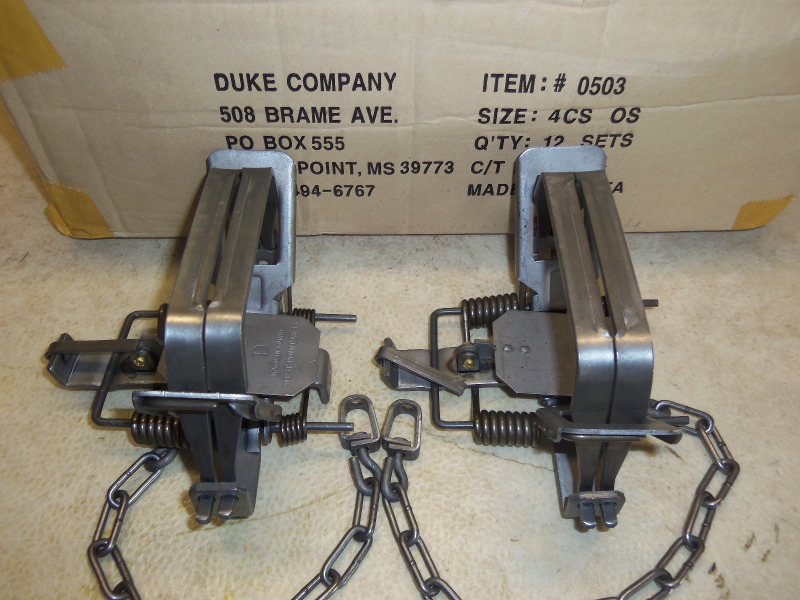 2 New Duke # 4 OFFSET Jaw 4X4 Coil Spring Traps 0503 Bobcat Coyote 6.5" Trapping