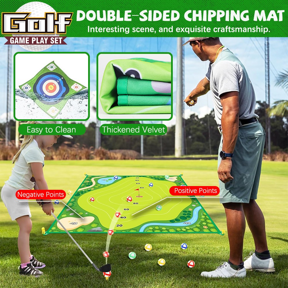 Battle Golf Chipping Game with Hitting Mat for Kids Adults Indoor Outdoor Gifts
