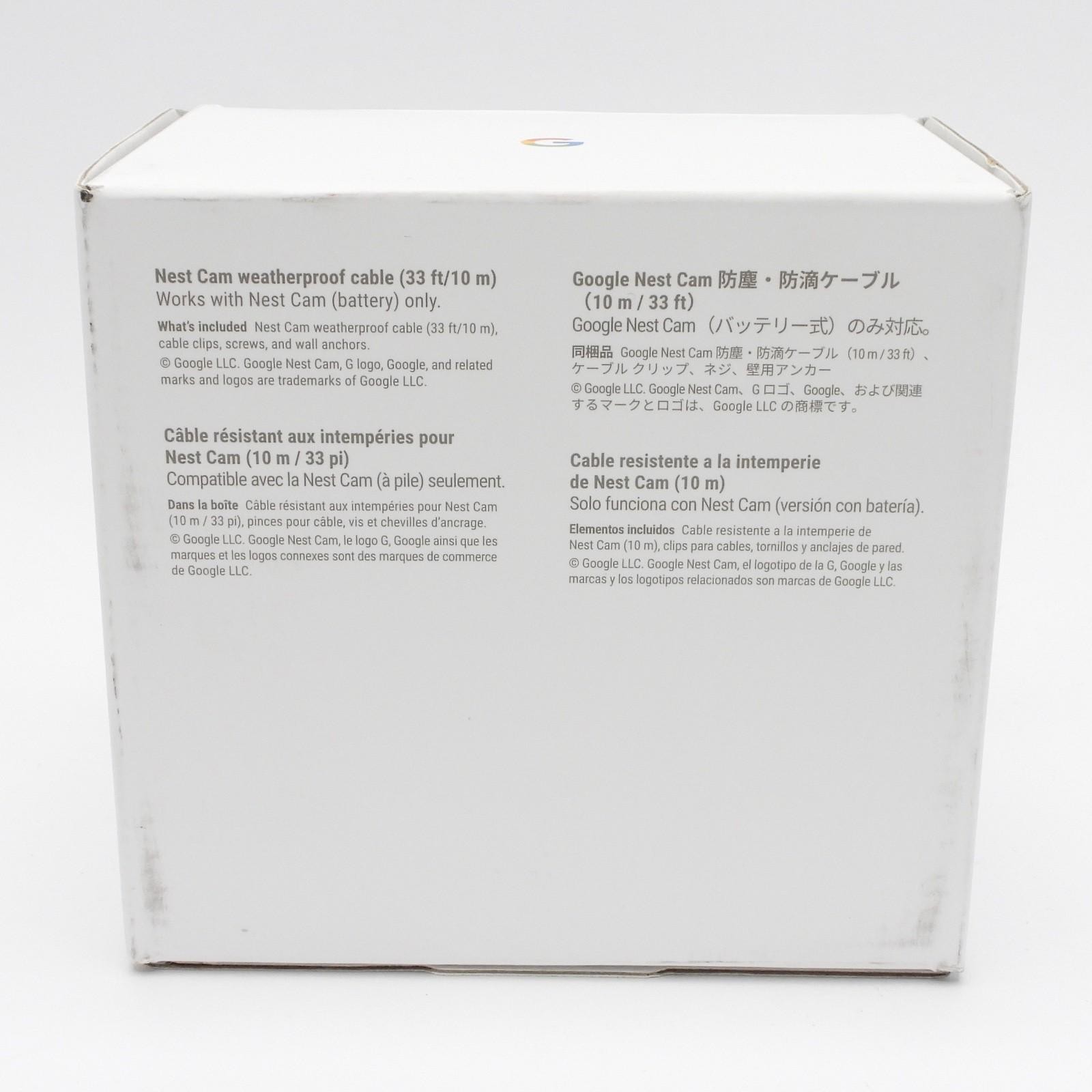 Google Cable for Nest Cam Weatherproof 10M / 33FT - (GA02278-US) Snow