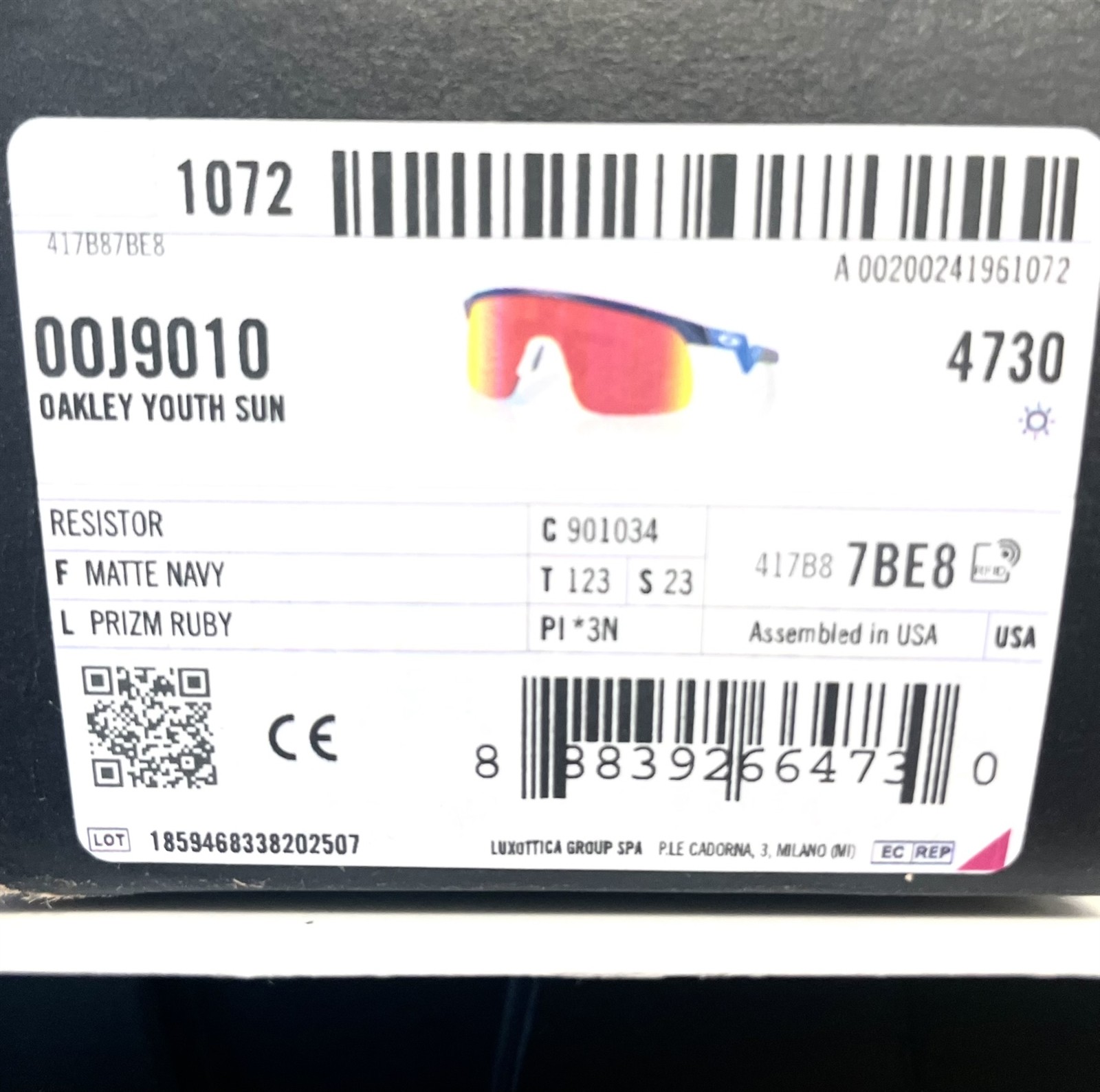 Oakley Youth Fit Sunglasses OJ9010-3423 Resistor XS Matte Navy Blue Kids Size