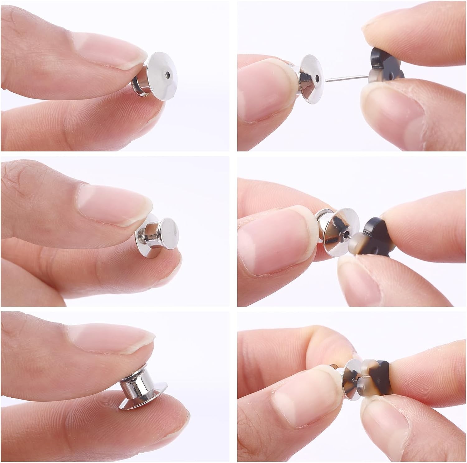 20PCS Locking Pin Back,Metal Pin Keepers and Clasp,Pin Backing for Brooch,Enamel