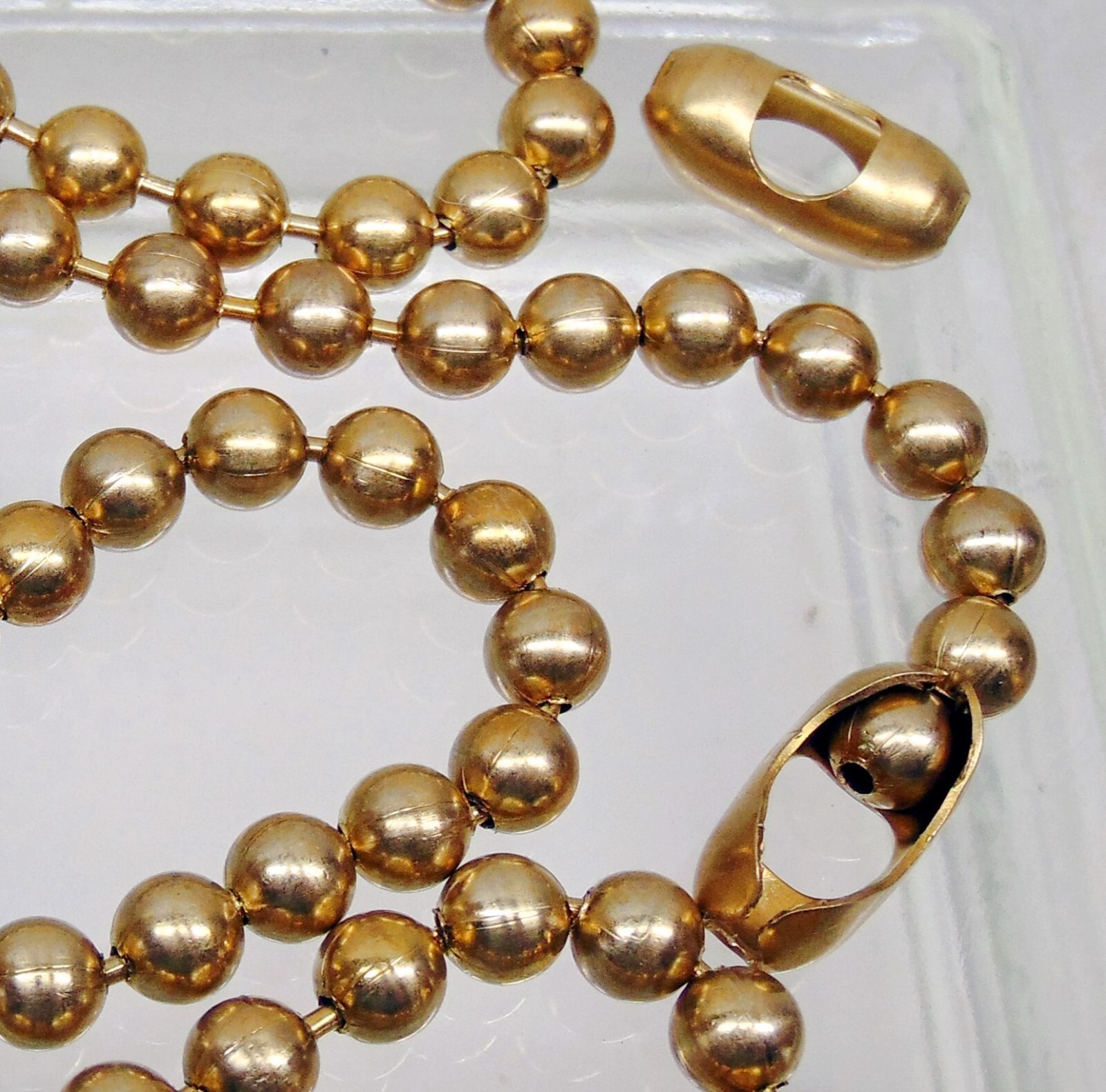 Solid Brass BALL CHAIN Bulk Lengths 8mm / #15 ~ 3 to 50 feet ~ Nickel free