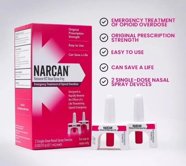 Nasal Spray 4 mg, Overdose Emergency Treatment - 2 Dose Pack *Exp Jan 2027 +