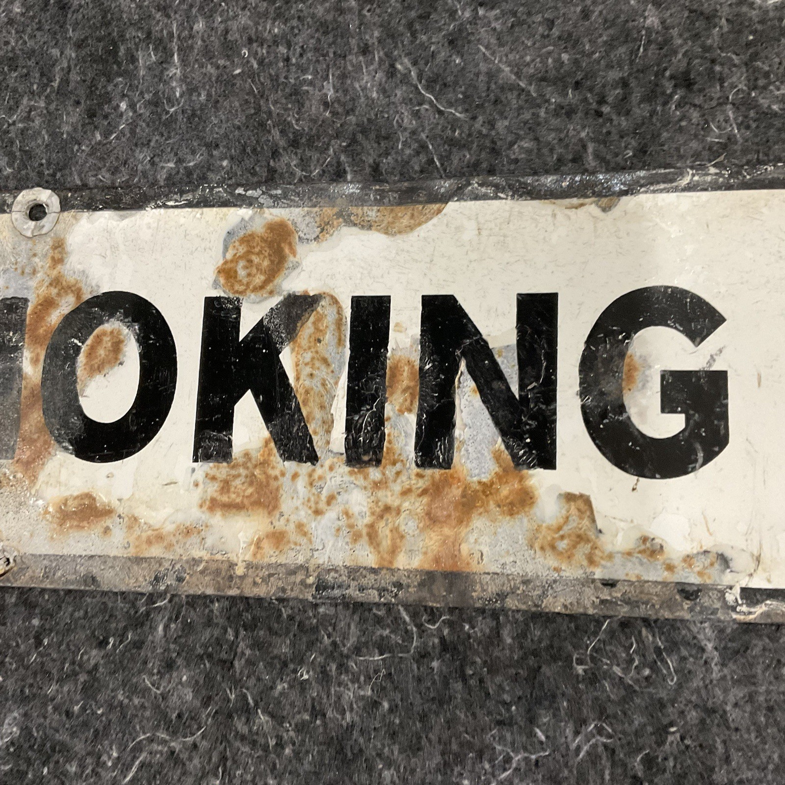 Texaco NO SMOKING Porcelain Gas Station Sign, original, vintage 23"×4"