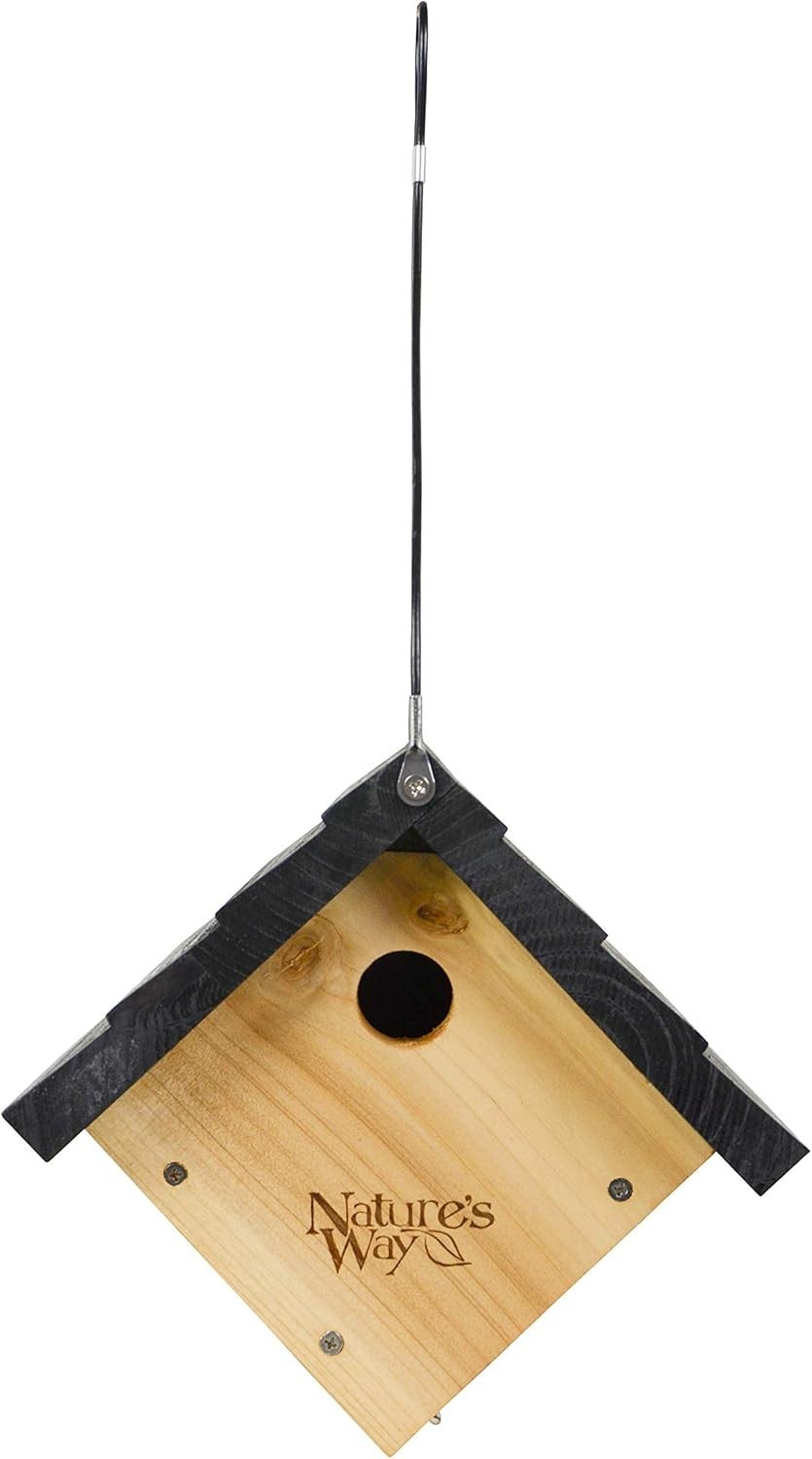 Attractive Cedar Birdhouse with Ventilation & Clean-Out Doors - 8" x 8.875"