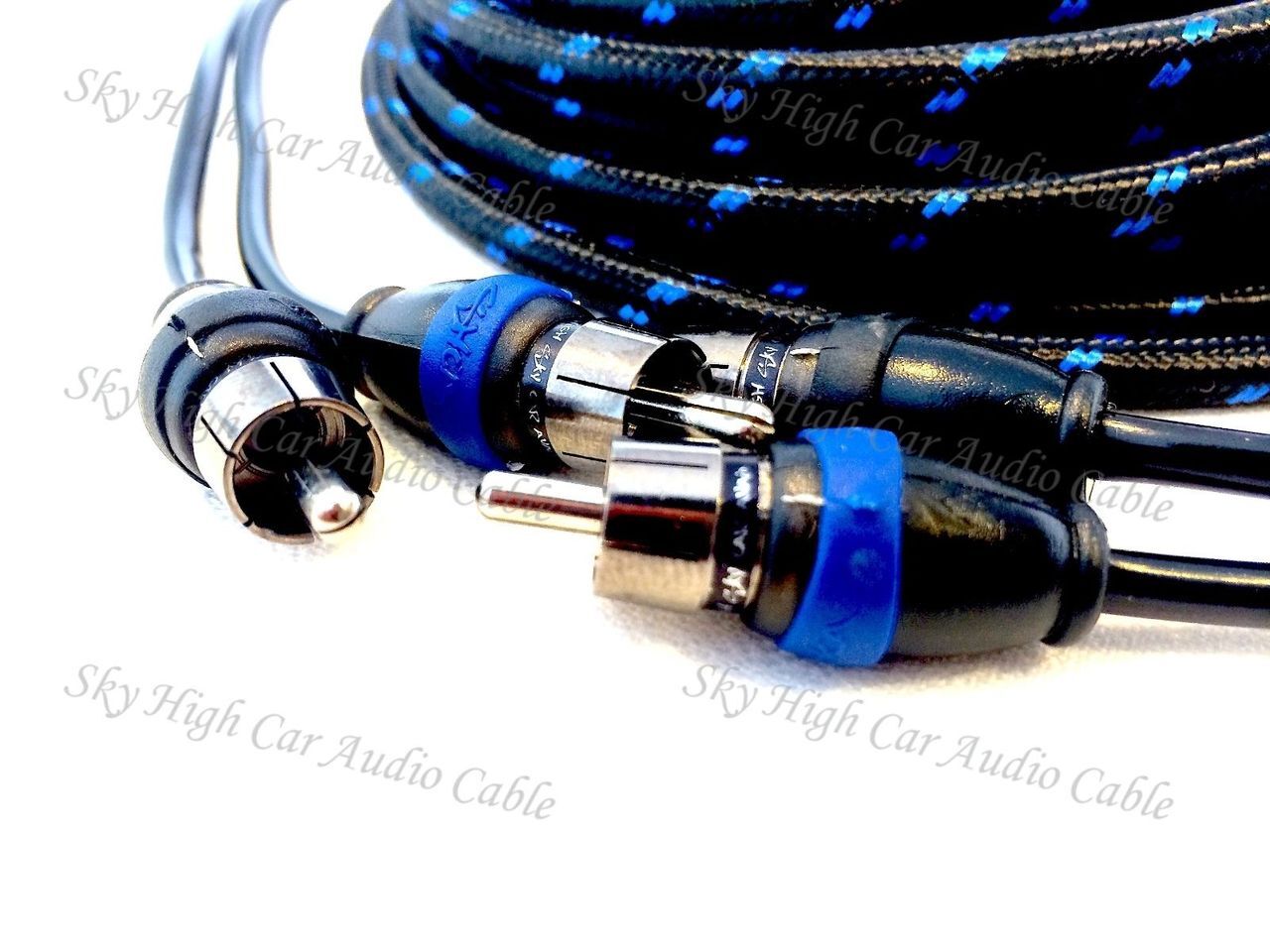 Sky High Car Audio 2 Channel 20 ft RCA Cables Triple Shield Nylon Coated 20'