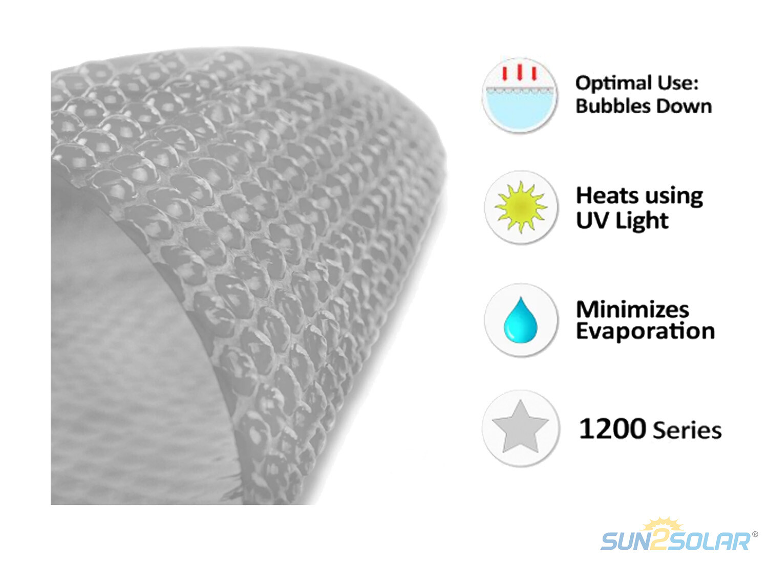 Sun2Solar 1200 Series Rectangle Clear Swimming Pool Solar Cover - (Choose Size)