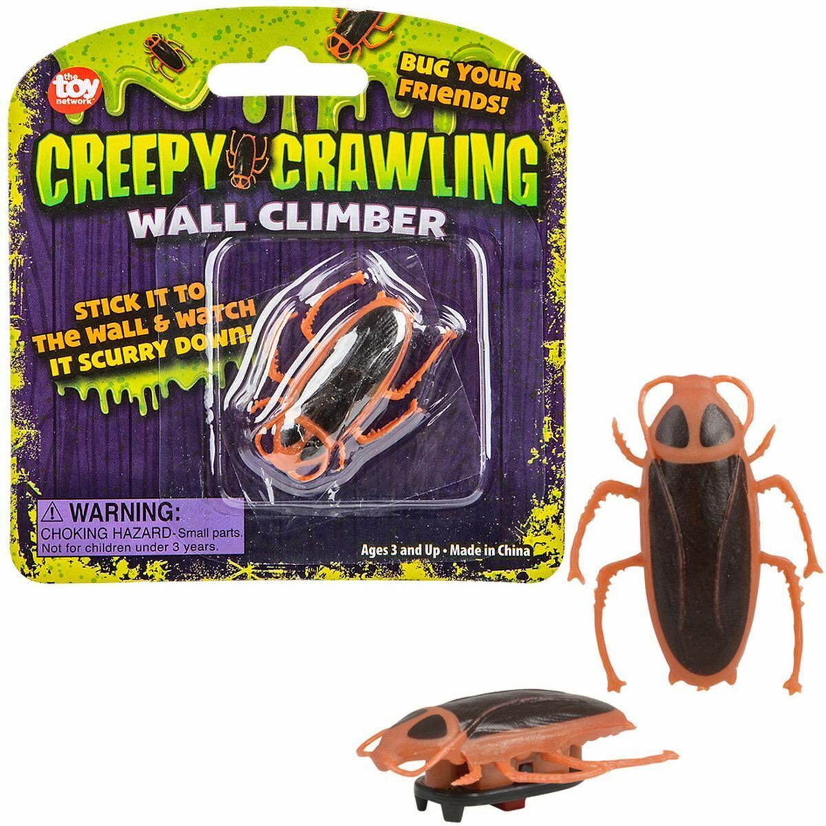 Cockroach Creepy Crawler - Wall Climbing Prank Bug, Gag Joke Trick Toy