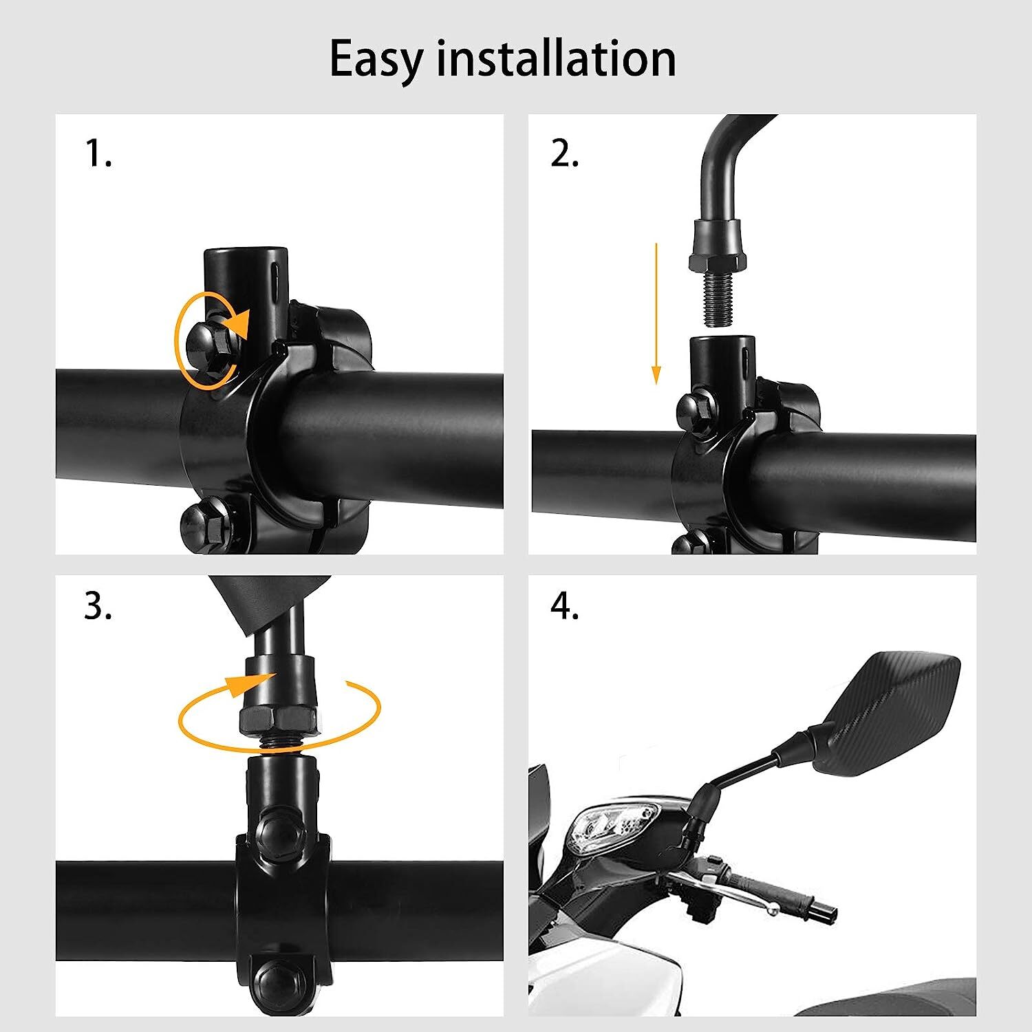 For CF MOTO CFORCE 600 500 800 1000 ATV Rearview Mirrors + 7/8" Handlebar Clamps