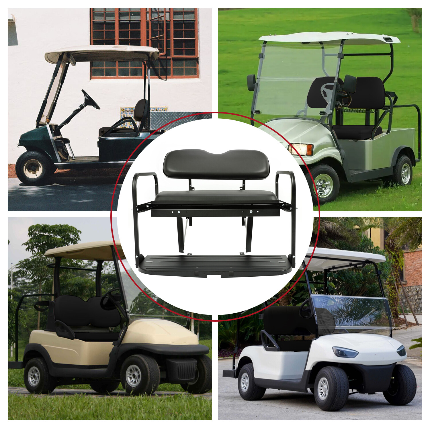 Golf Cart Flip Folding Rear Back Seat Kit For Yamaha Drive G29 2007-2016