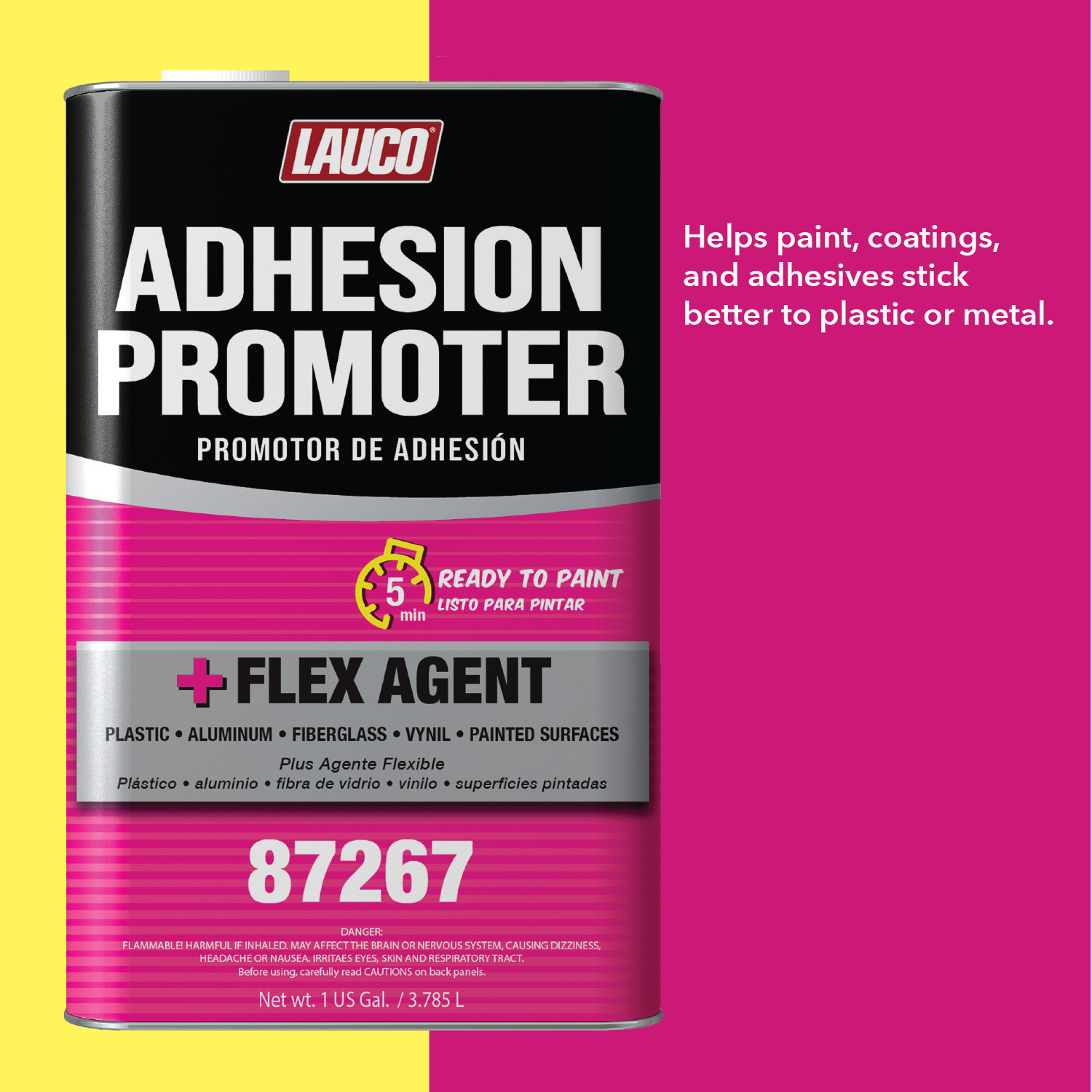 Lauco Adhesion Promoter 1 Gal – Fast Dry for Plastic, Metal, Fiberglass, Paint