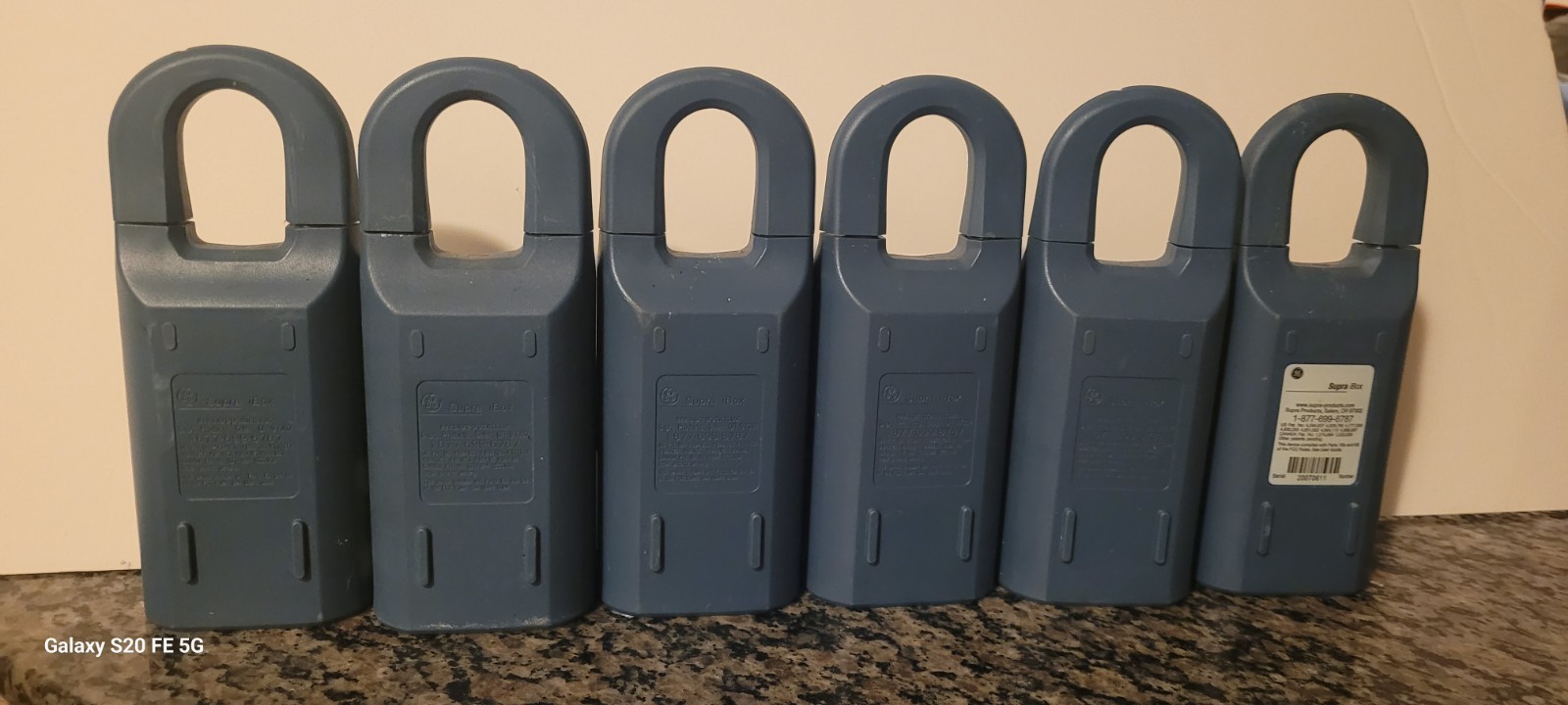 GE Supra Lot of 6 Blue Heavy Duty Weather-Resistant Metal Key Lock Boxes