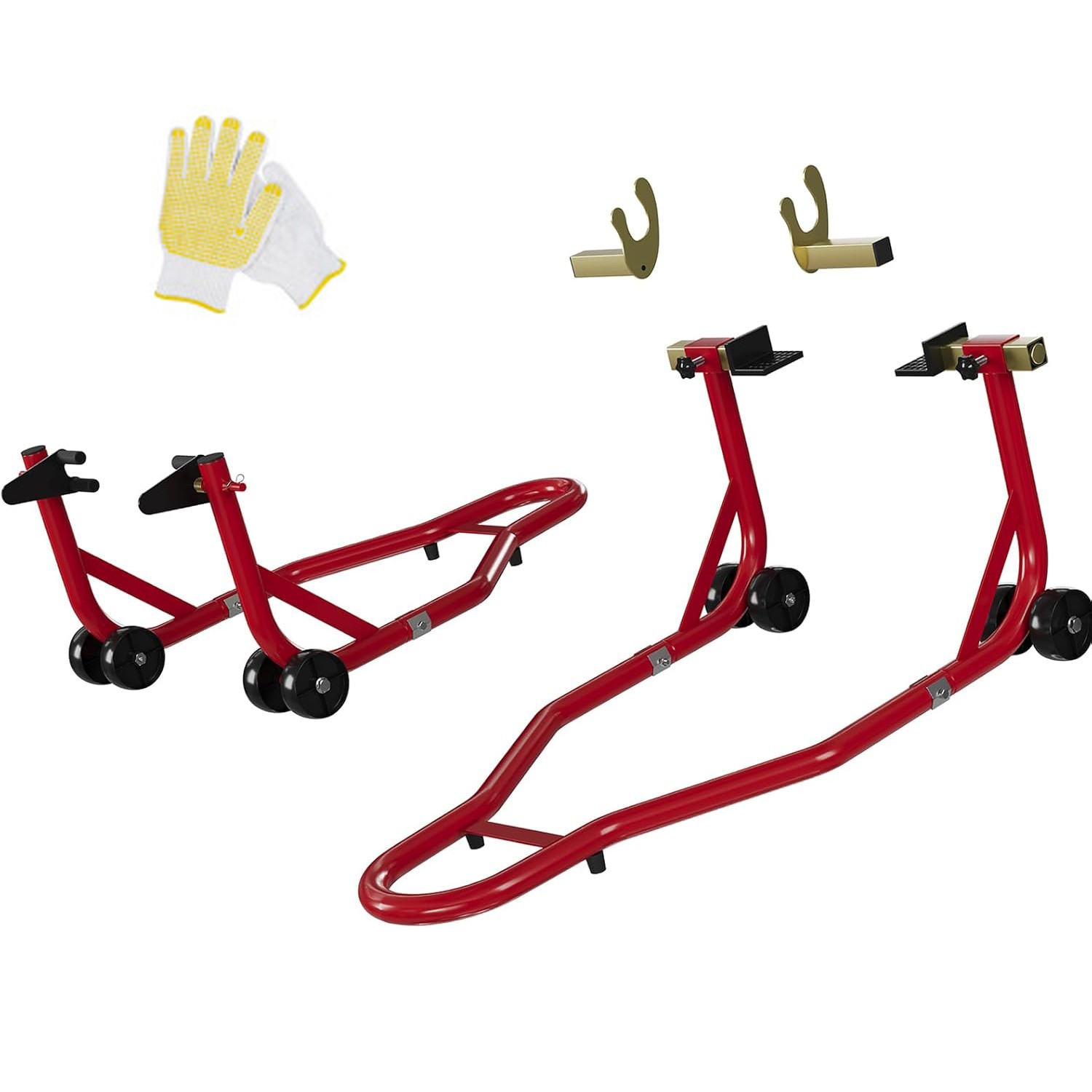 900lbs Motorcycle Front & Rear Stand Lift Spoolift Paddock Swingarm Bike Support