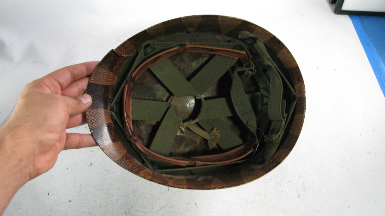 WWII Battle of Alaska Alueteutiah Islands Officer Helmet Combat Stripe Aleutian