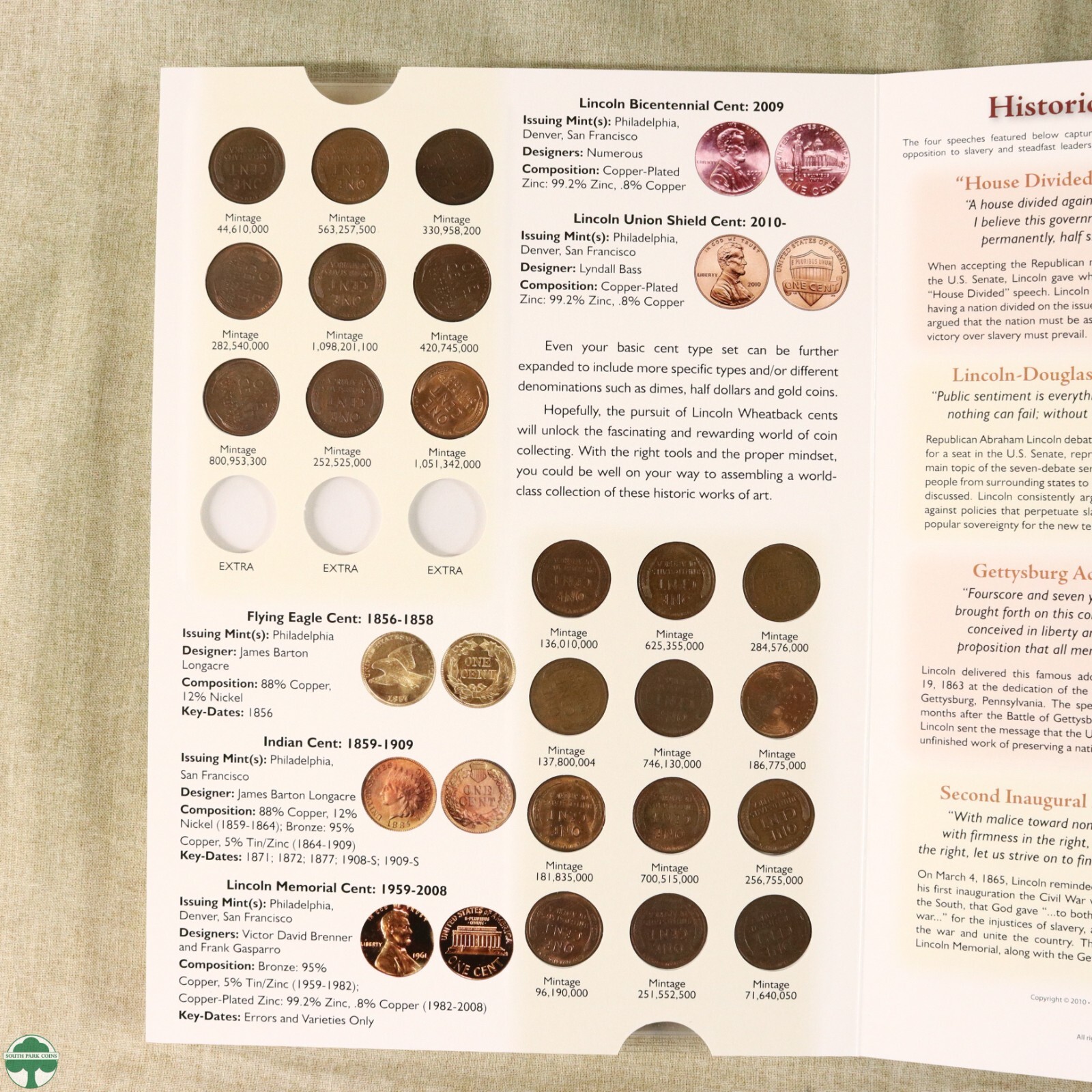 1909-1958 Lincoln Wheat Cent Coin album filled VF/UNC Excluding Five Coins