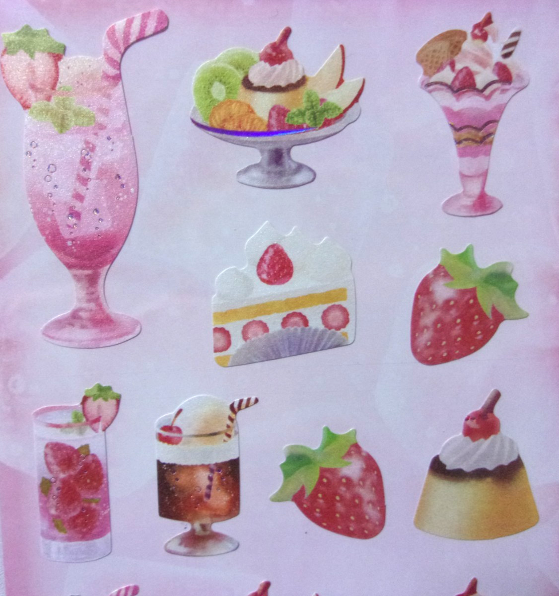 amifa Melty Soda Drink Parfait Strawberry Sweets Sticker Sheet Japan