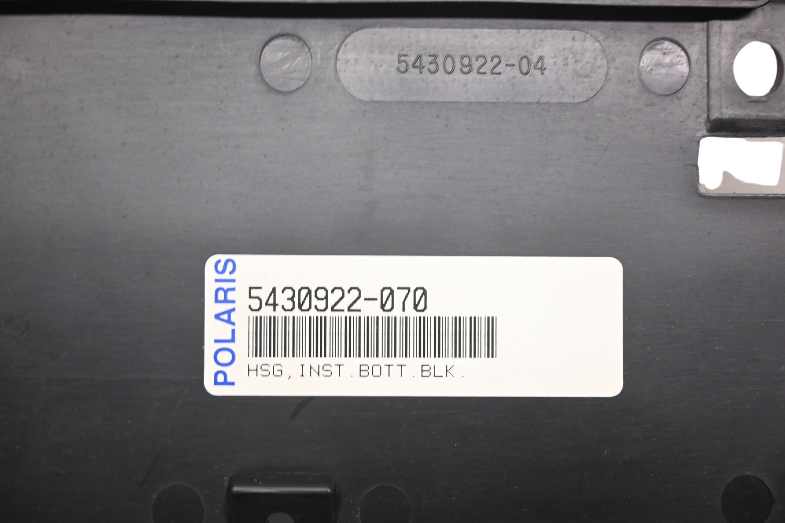 New OEM Polaris 5430922-070, 5430922-04 Black Bottom Headlight Housing NOS