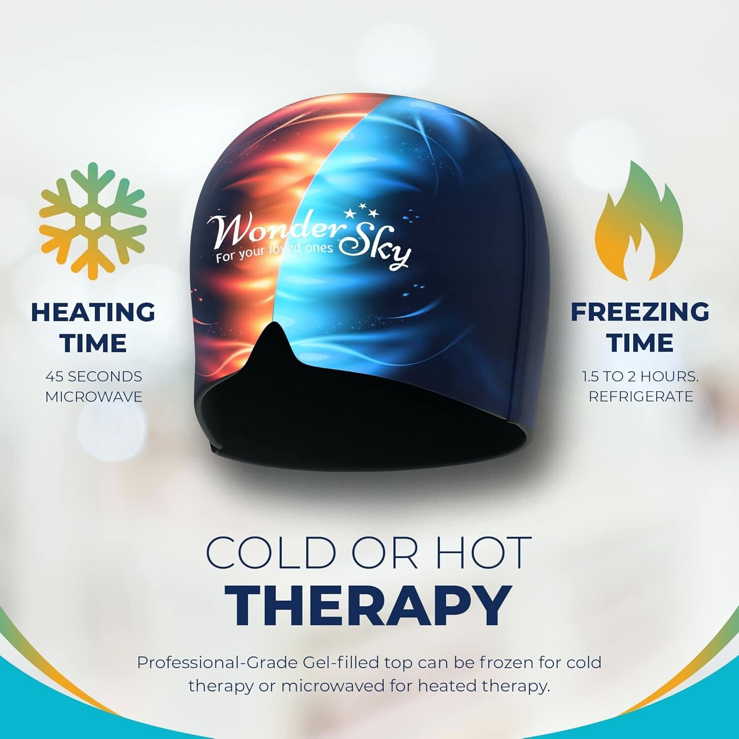 (Large) Migraine Relief Cap Gel Migraine Ice Head Wrap Cold & Hot