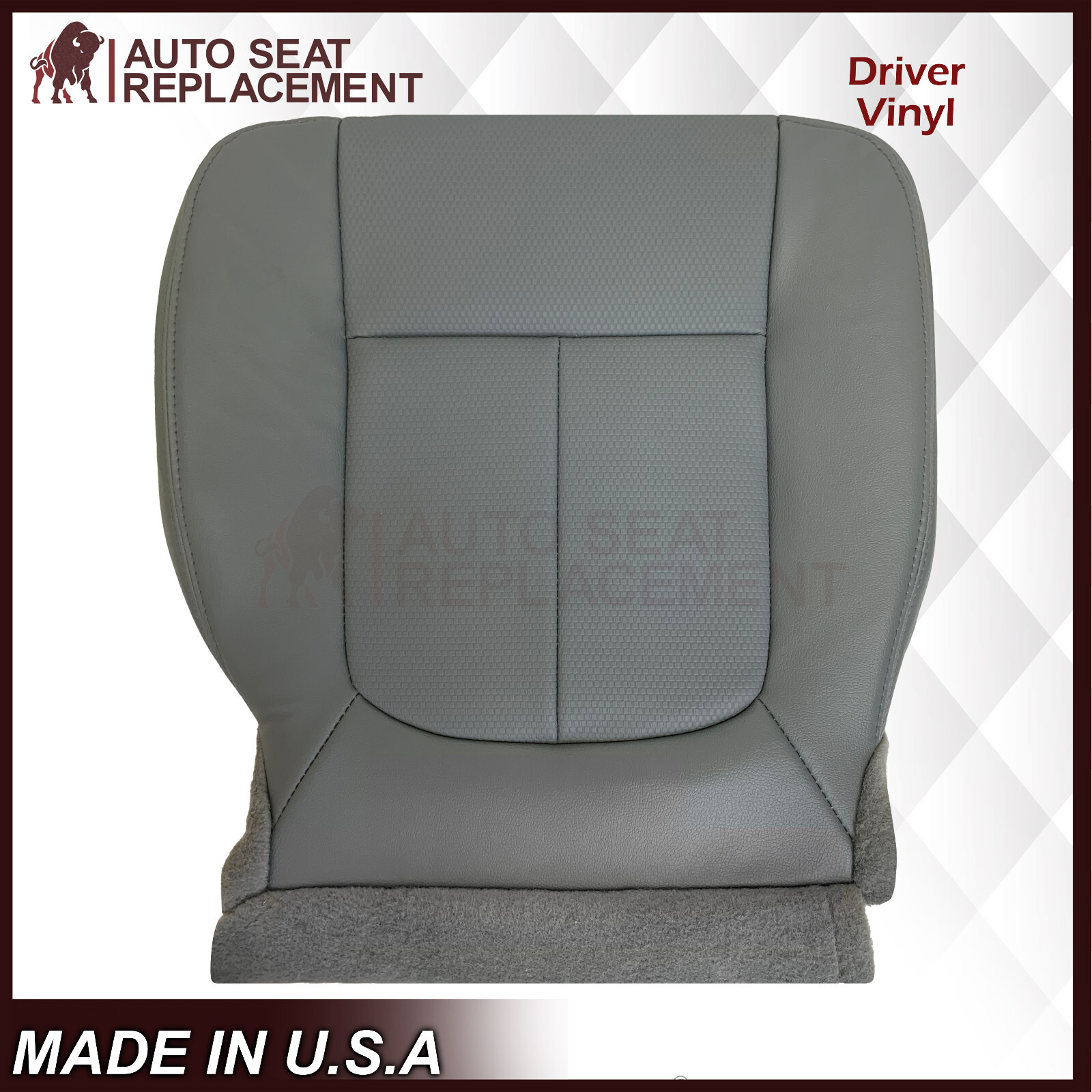 2011 - 2016 F250 F350 F450 XL WT Driver Bottom In Gray Seat Cover & Cushion Foam