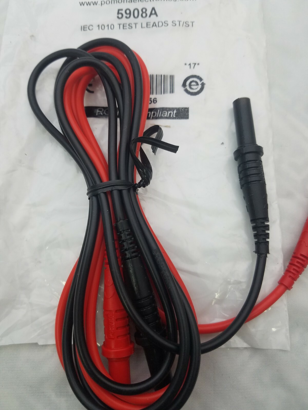 5908A Dmm Test Lead Set 48 " With Straight Plugs For Bench Meters 10Amp.