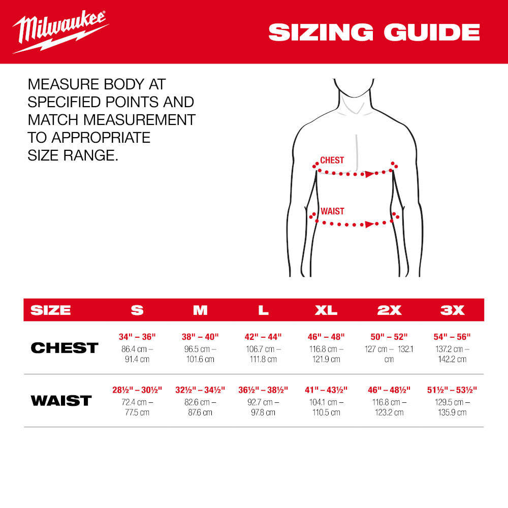 Milwaukee M102B-21M M12 12V Durable Li-Ion Heated AXIS Jacket