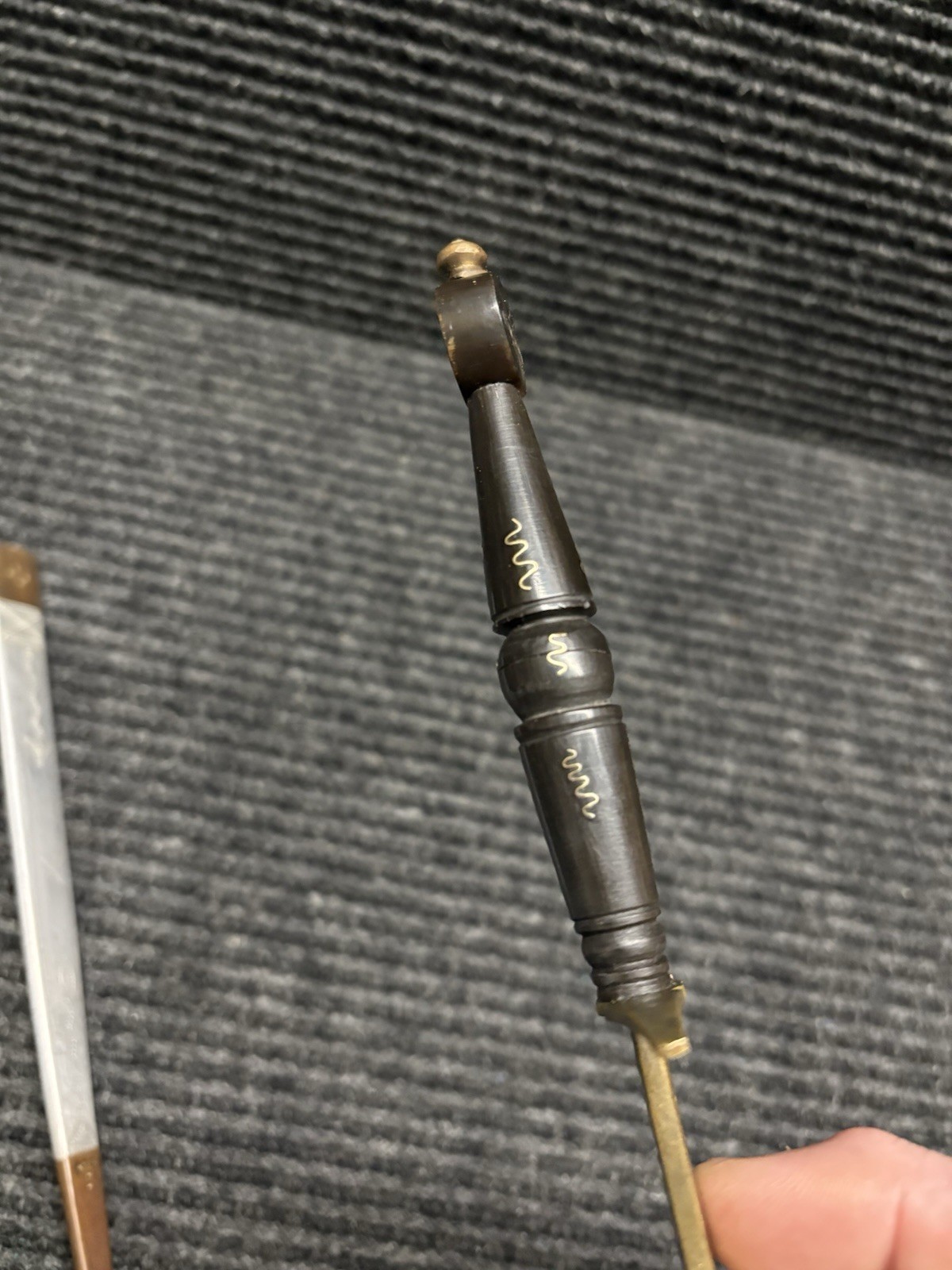 Vintage Luzon Philippine Dagger Engraved Brass Blade Scabbard Tourist Souvenir