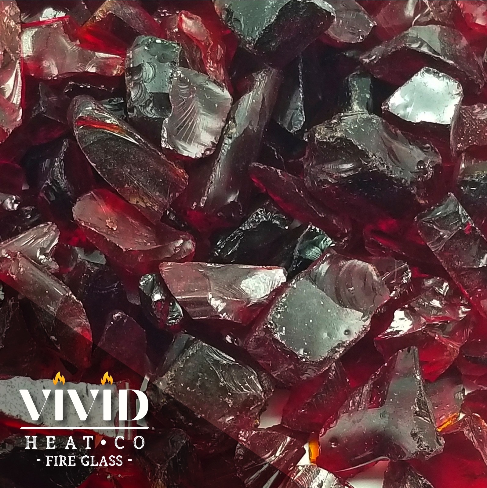 PREMIUM RUBY RED - 1/4" Fire Glass Fireplace & Fire Pit Fireglass Glass Crystals