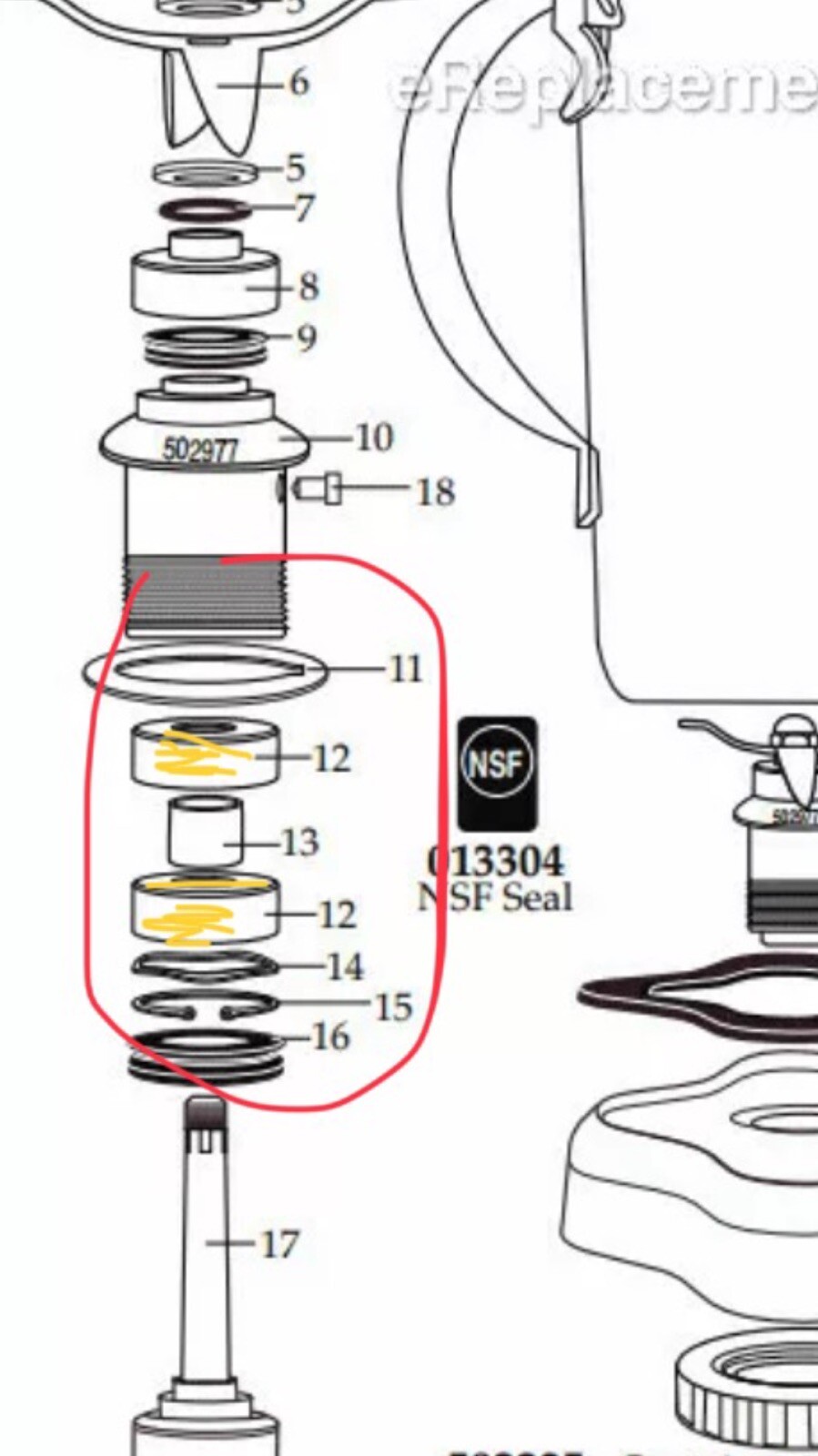 New Waring Food Blender CB15 sealed Bearing Part Number 018386