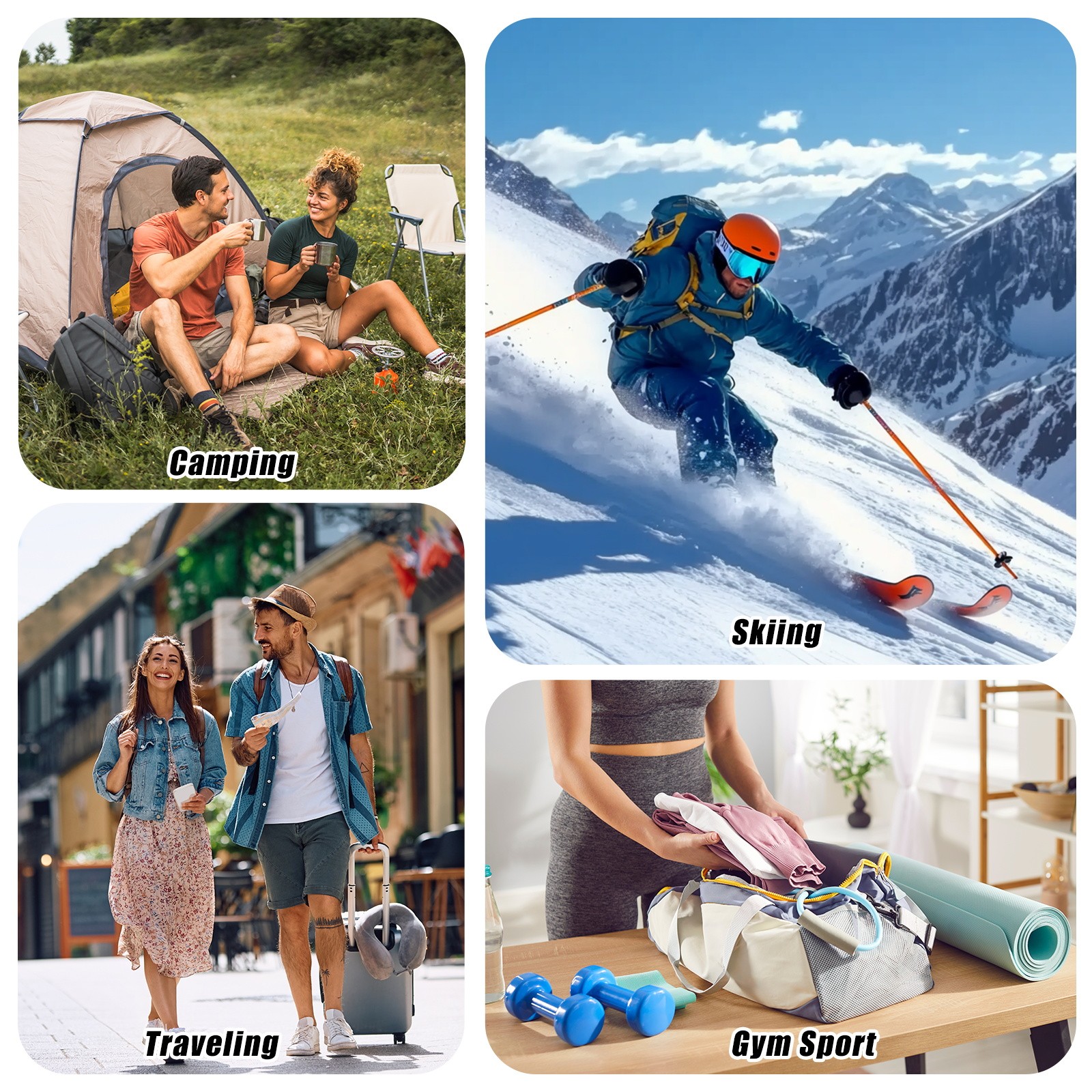 6pcs Drawstring Bag with Toggle 6 x 8 Inch 210D Polyester Stuff Sack Black