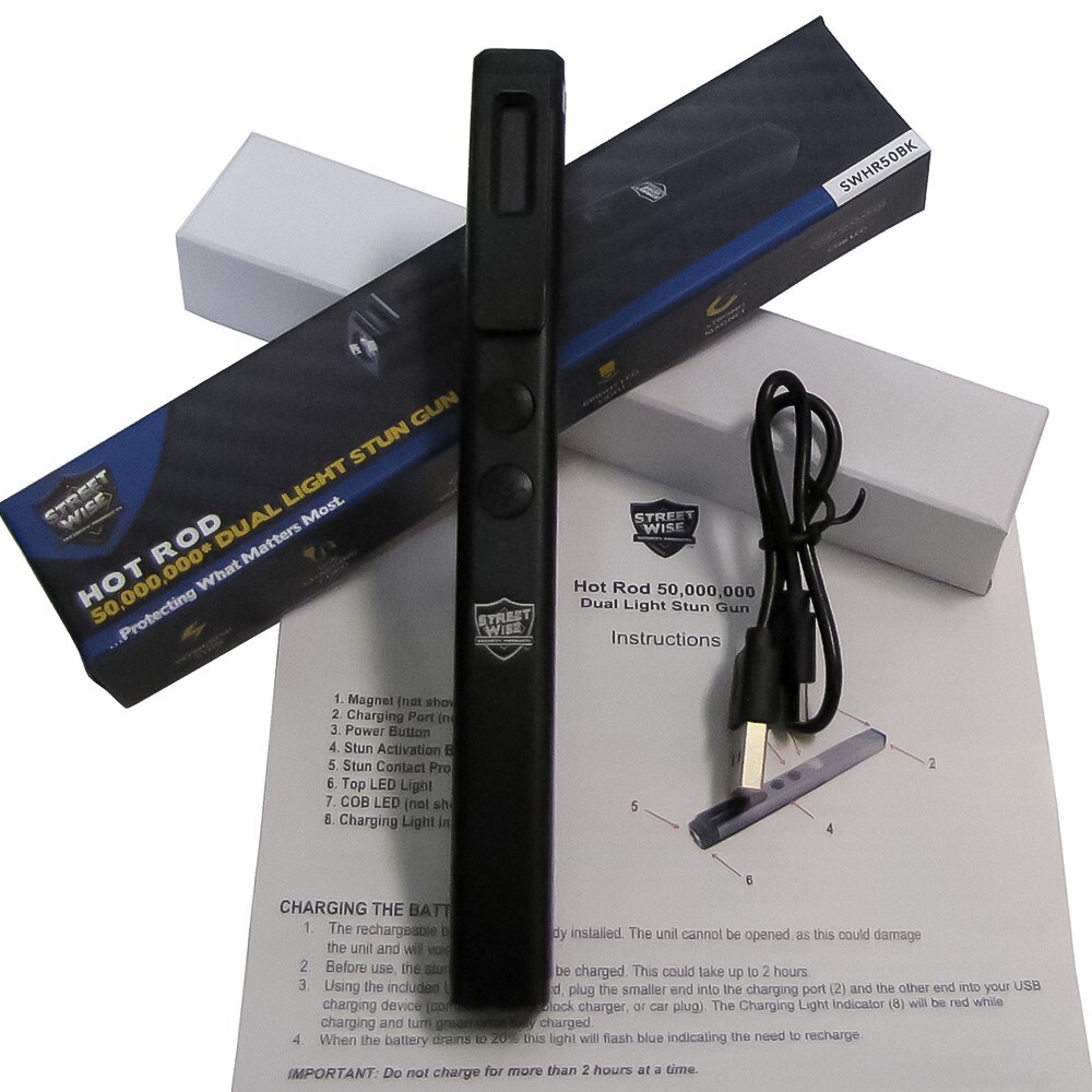 Streetwise Dual Light STUN GUN Flashlight 50,000,000 Flood Light Three Modes HR