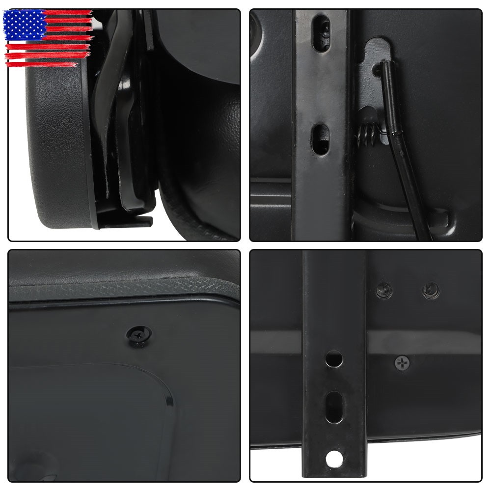 Universal Forklift Seat Fold Down Tractor Seat Adjustable Back & Armrest