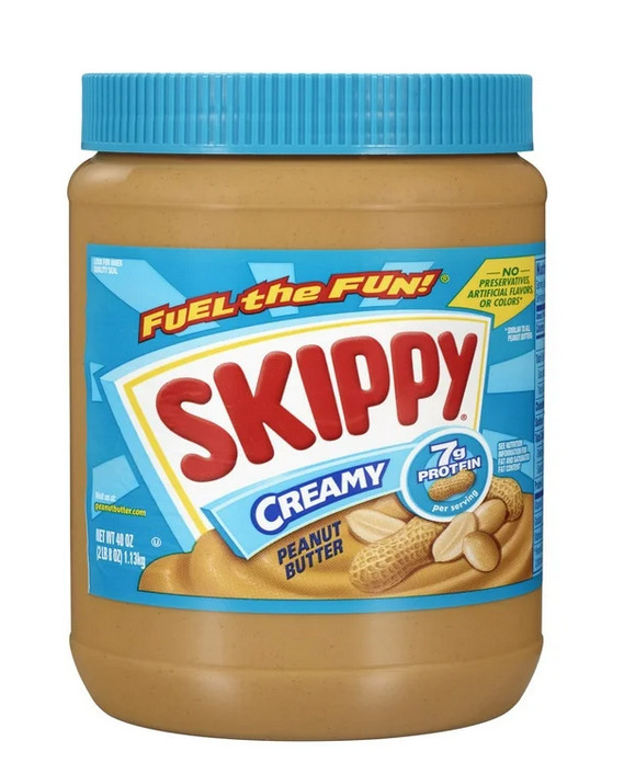 SKIPPY Peanut Butter, Creamy, 7 g protein per serving, Shelf-Stable, 40 oz Plast