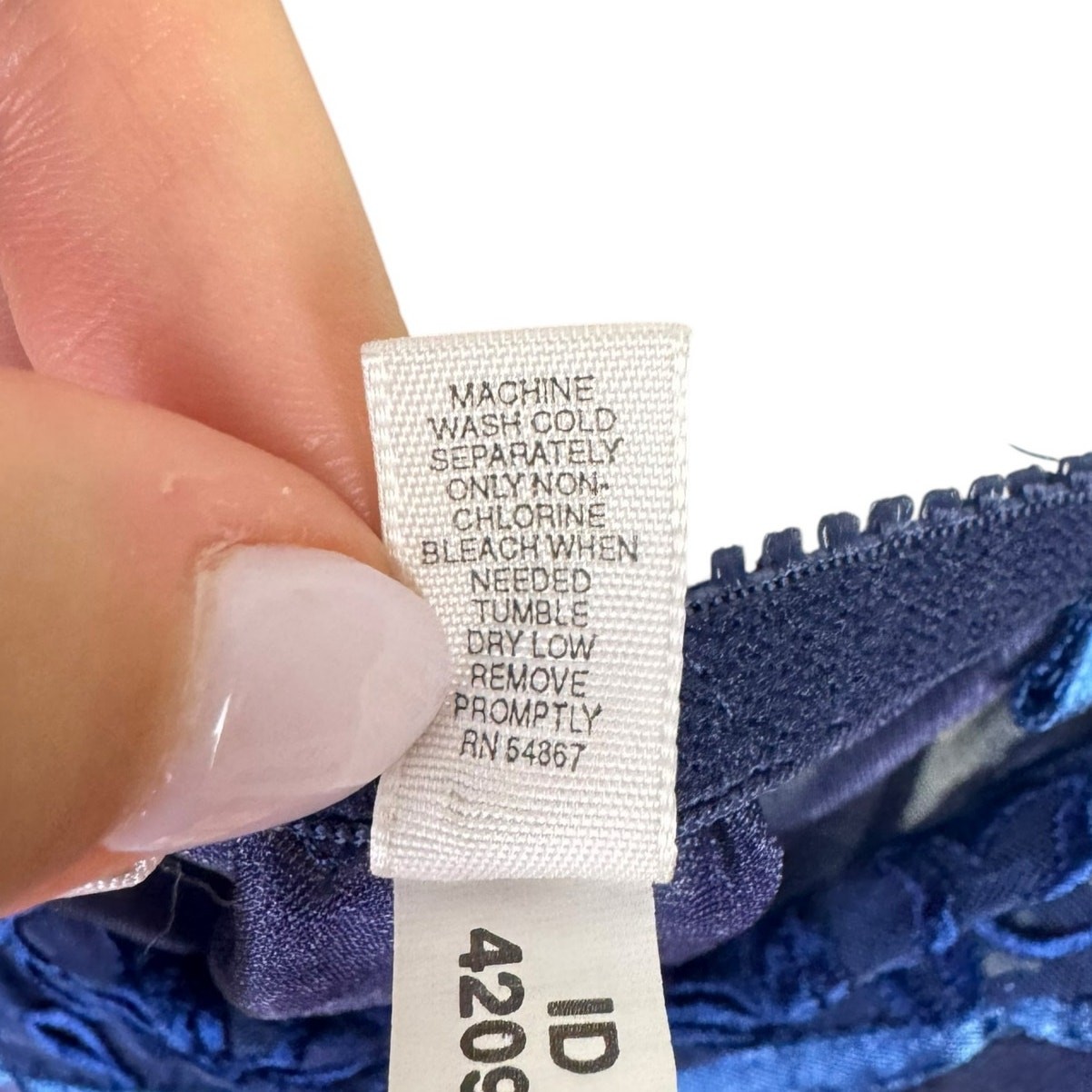 Victorias Secret M Blue Sheer Floral Embroidered Ribbon Trim Lacy Lingerie Top