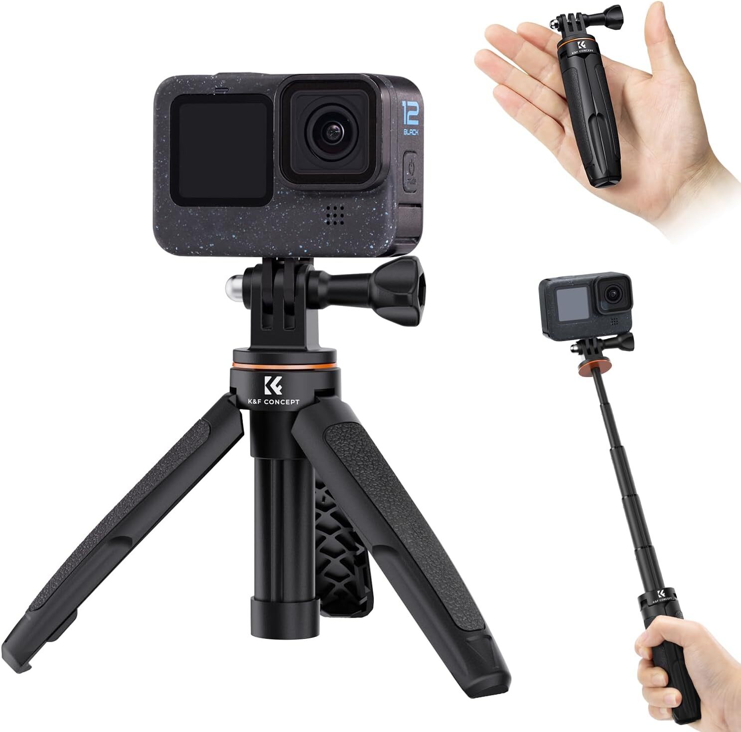 K&F Concept Selfie Stick Tripod Extendable Vlog Portable Stand for GoPro Hero US
