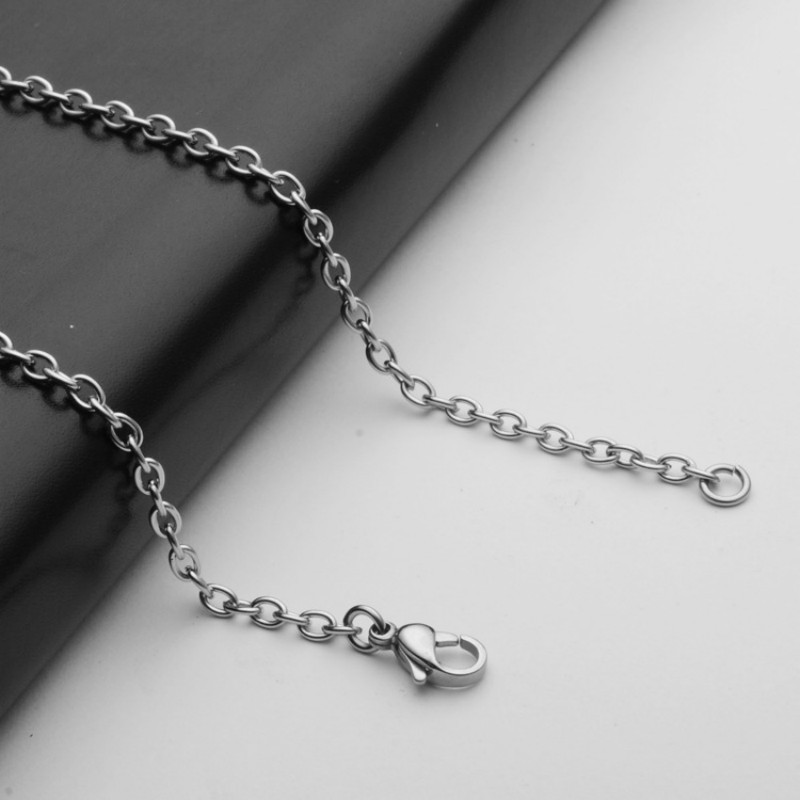 10pcs 3mm Stainless Steel "O" Shape Rolo Link Chain Necklace for Women Men