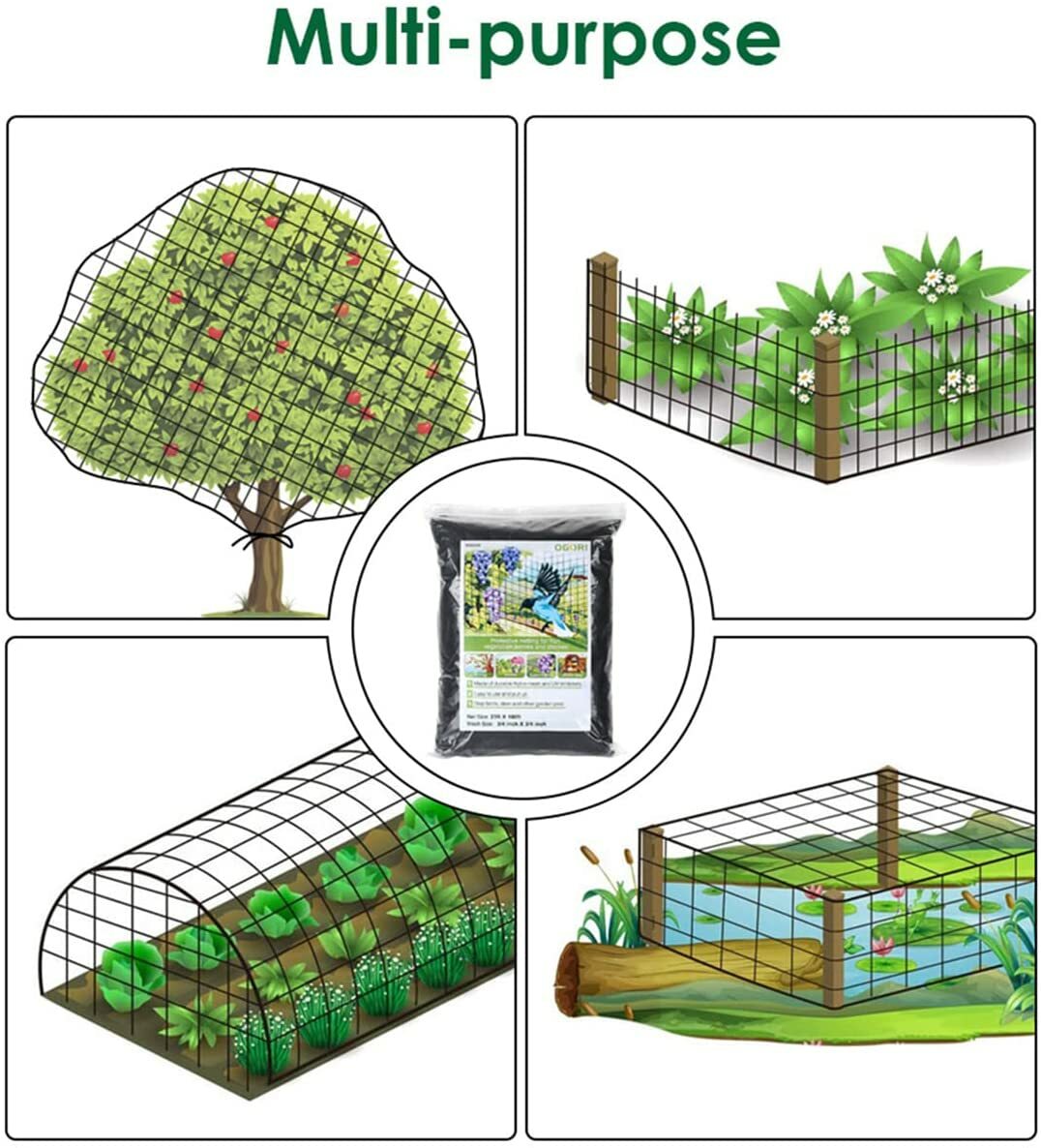 Heavy Duty 25' X 50' w/3/4" SMALLER HOLES Netting Garden Bird Poultry Aviary Pen