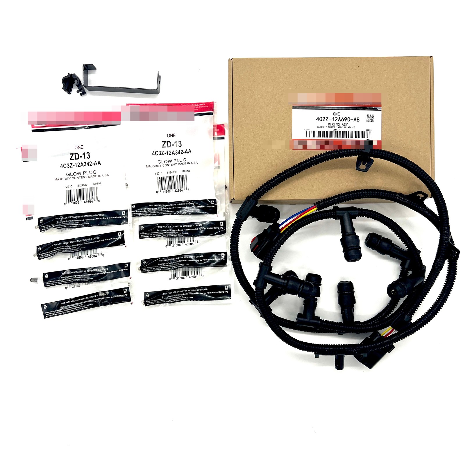 Motorcraft ZD13 Glow Plug & Harness Kit For 2004-2010 Ford Powerstroke F250 6.0L