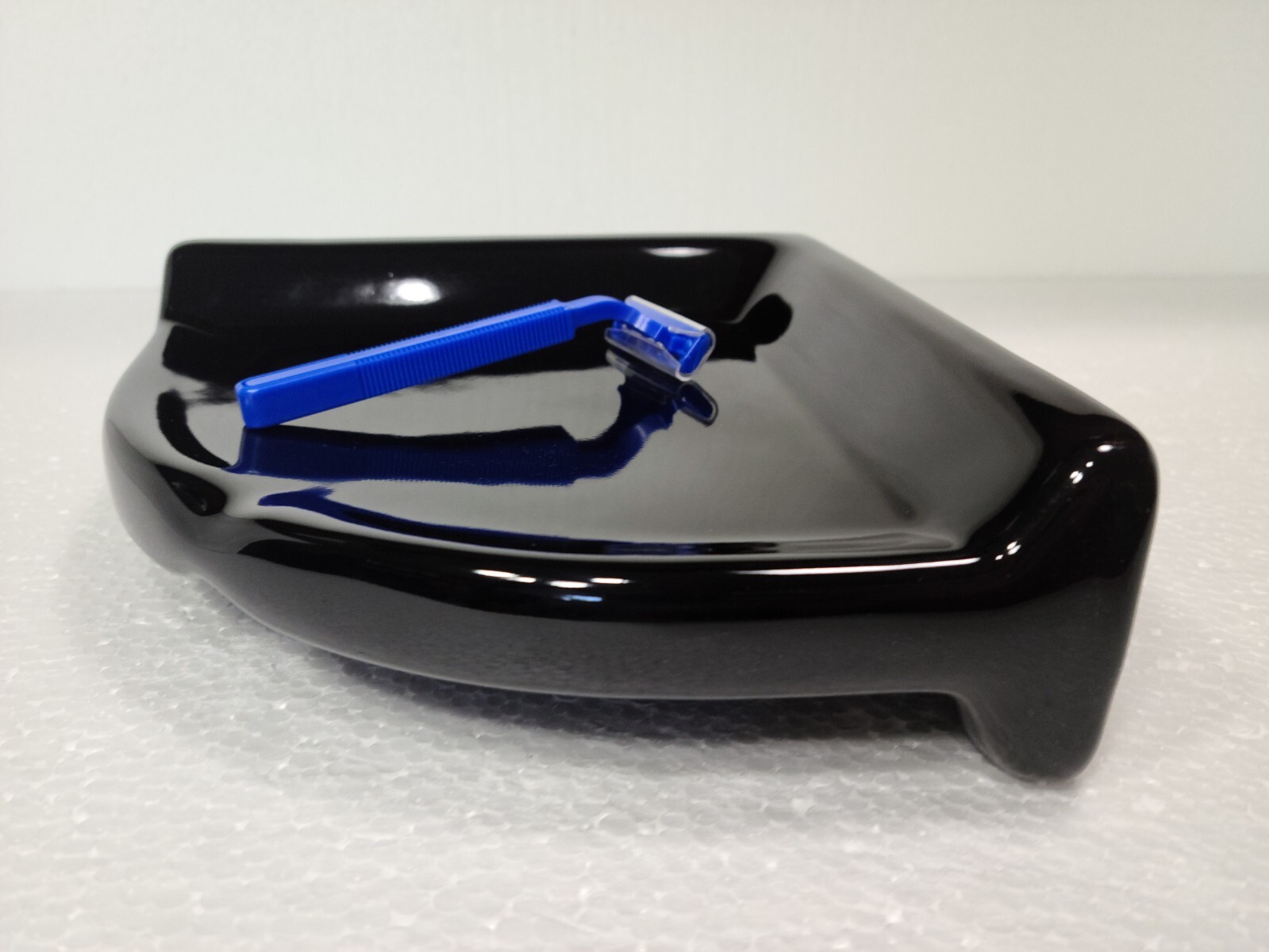 Vintage Black Ceramic Shower Tile Corner Tray Soap Dish Shampoo Holder Caddy