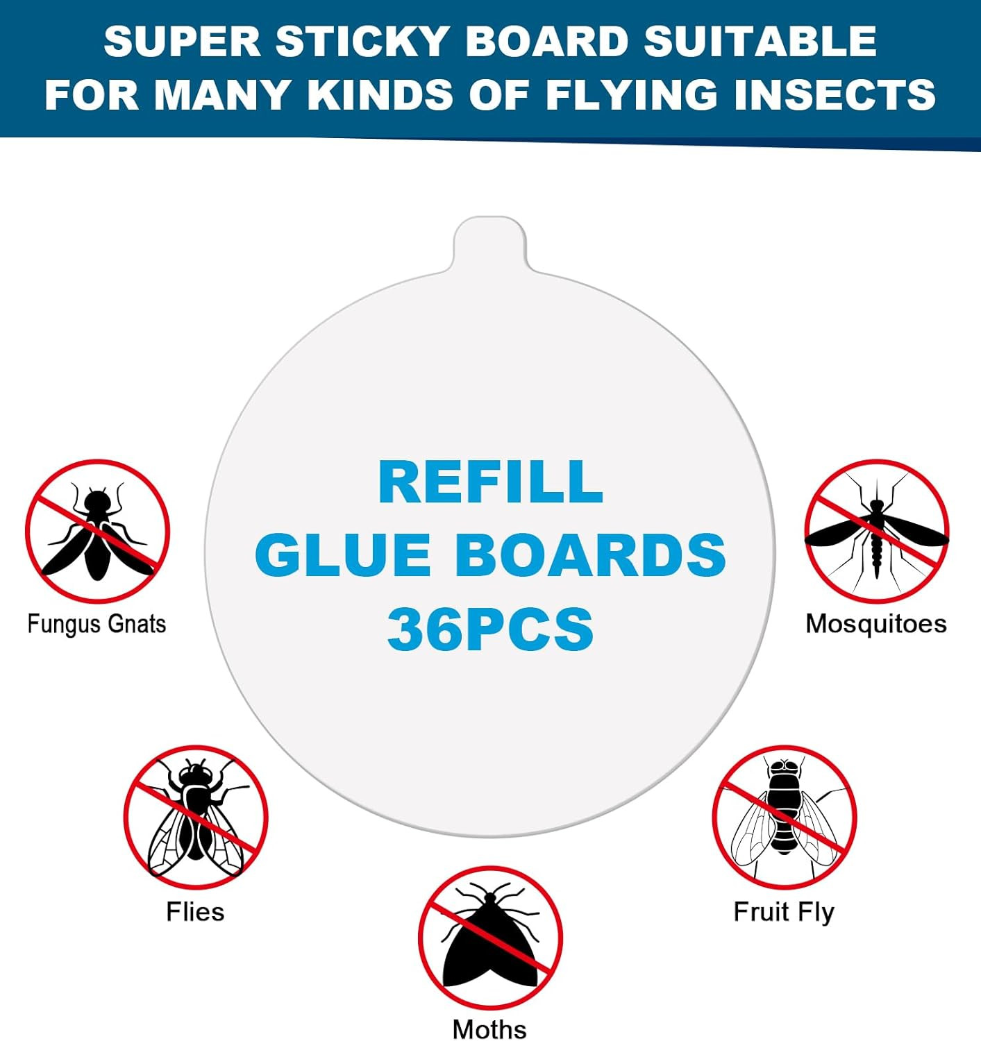 36 Pack 4.3" Refills for Katchy Indoor Insect Trap(Ultra Sticky),1:1 Precision F