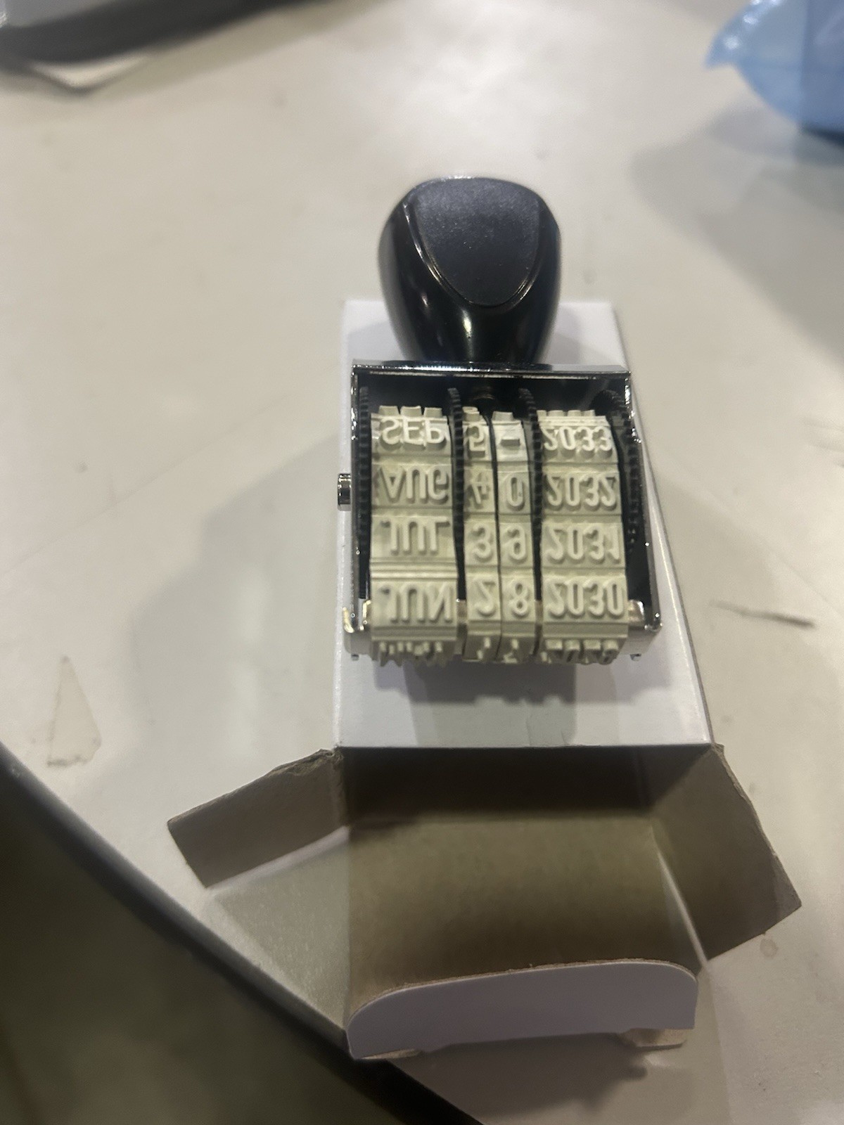 Trodat 1010 Hand Date Stamp, 5/32" Type Size, 12 YRS 2023 to 2034