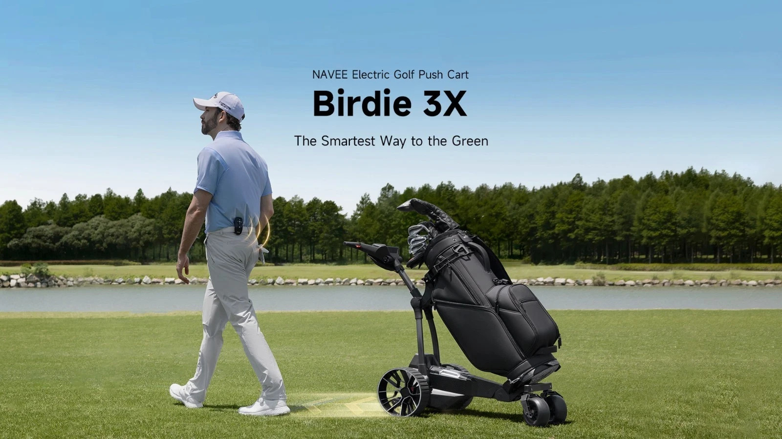 NAVEE Birdie 3X Remote Electric Golf Push Cart Auto Follow NEW Free Ship