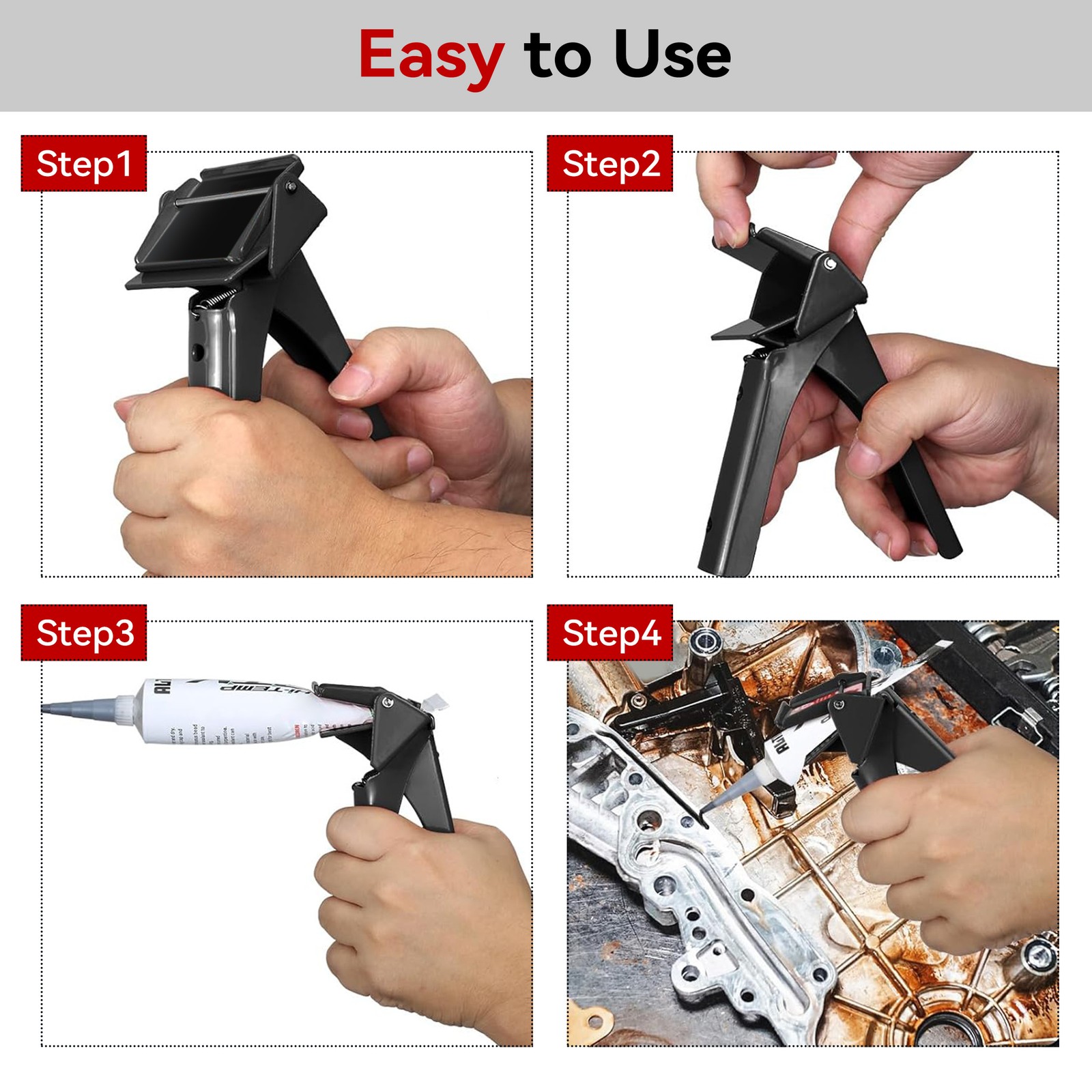 2.5" Tube Extrusion Tool Tube-Grip Industrial RTV Silicone Dispenser for Pigment