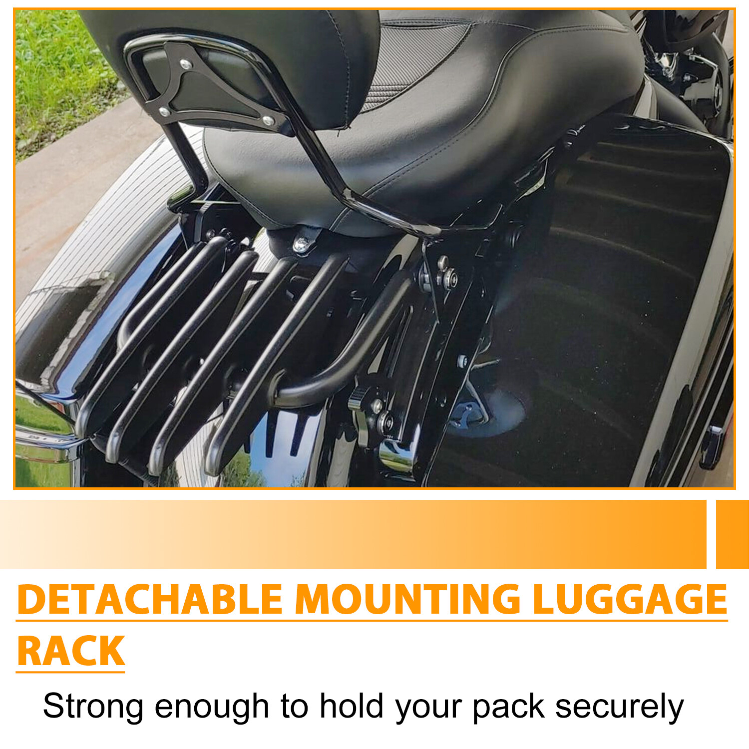 Black Detachable Stealth Luggage Rack For Harley Touring Road King Glide 09-24