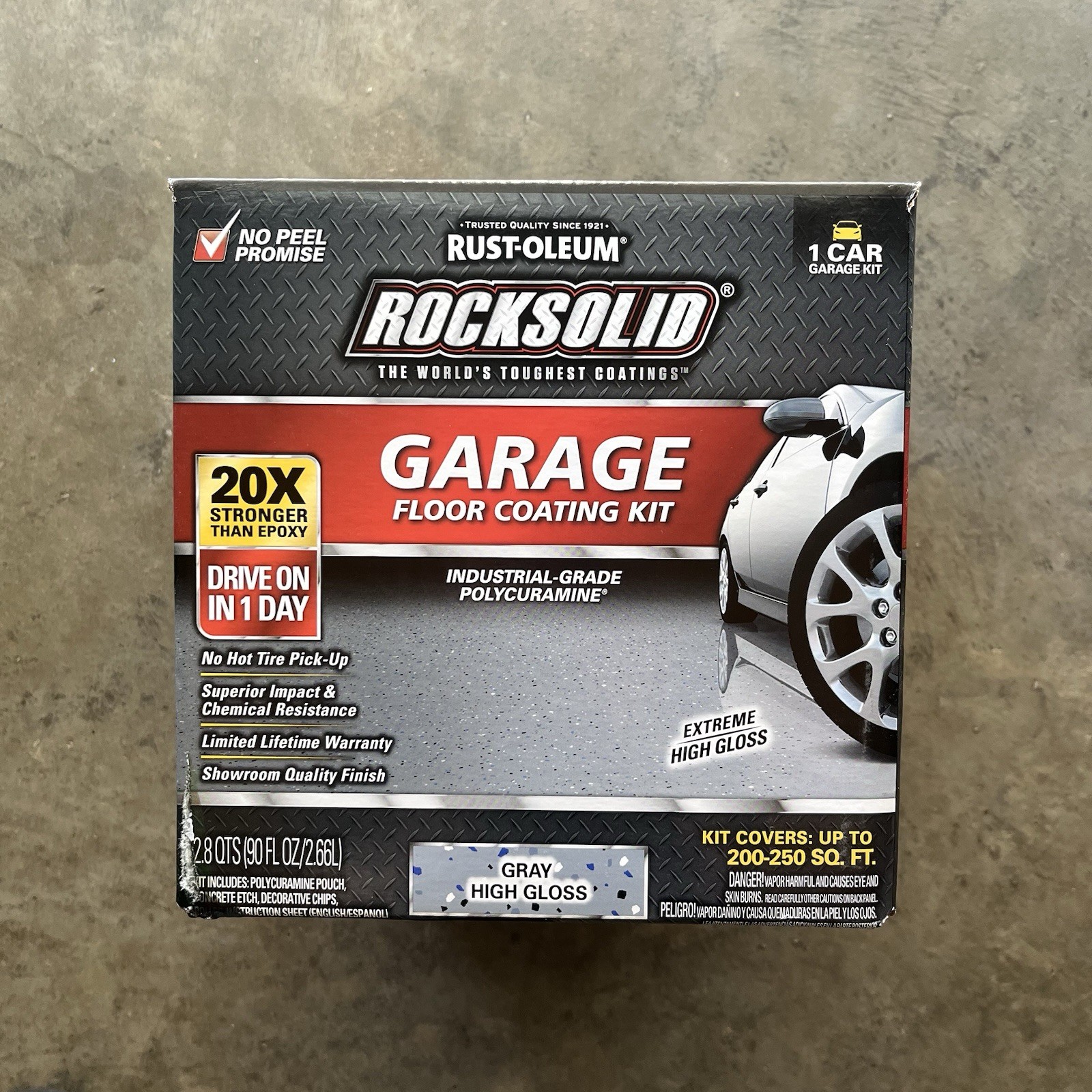 Rocksolid Garage Floor Coating Kit-60003, High Gloss 1-Car Garage Kit  90 Oz.